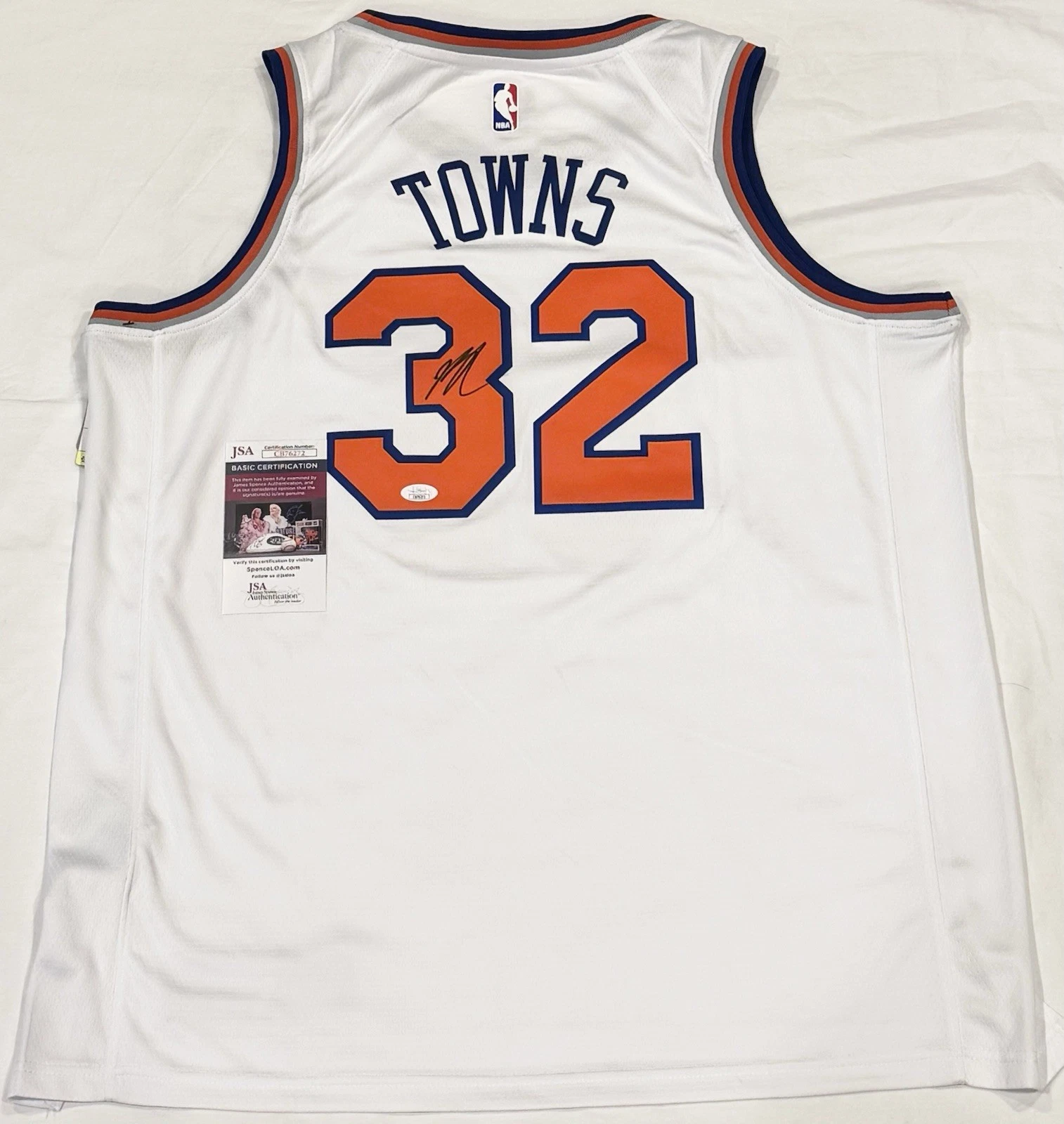 Karl Anthony Towns Signed Autographed New York Knicks Jersey JSA COA