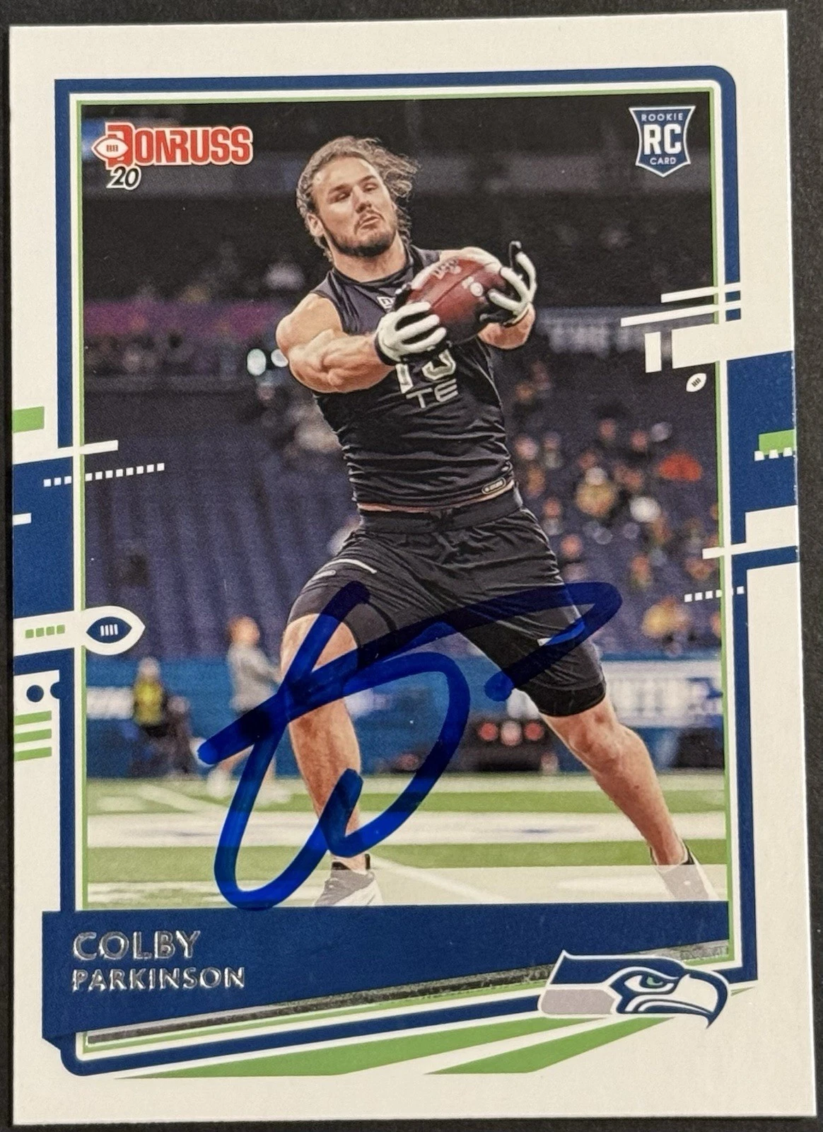 Colby Parkinson Signed 2020 Donruss Rookie Card BAS Beckett COA Seahawks