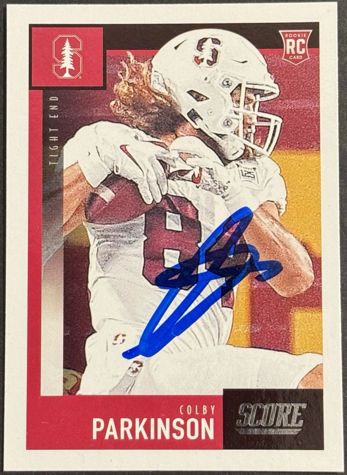 Colby Parkinson Signed 2020 Score Rookie Card BAS Beckett COA Seahawks