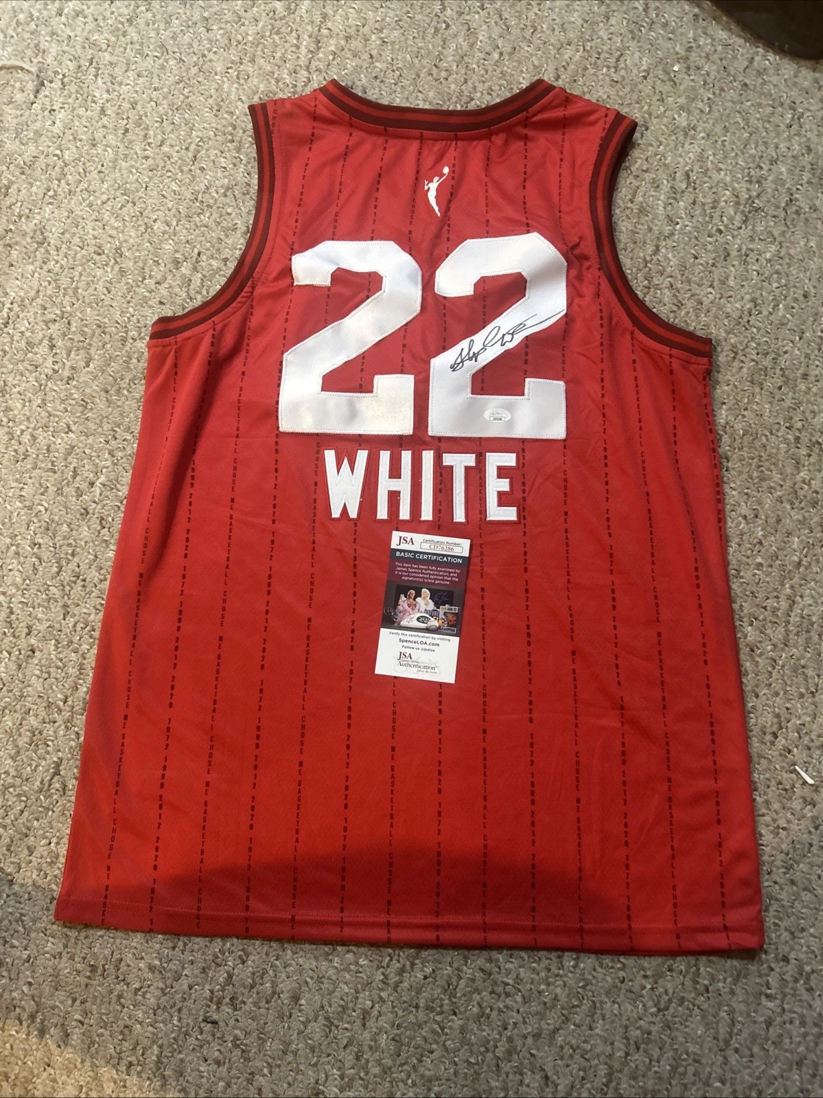 INDIANA FEVER- STEPHANIE WHITE SIGNED AUTOGRAPH JERSEY JSA COA WNBA STAR COACH
