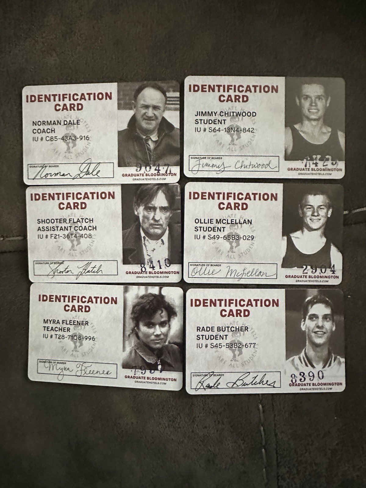 Graduate Hotel Bloomington Indiana Room Key Card Hoosiers Movie Set Gene Hackman