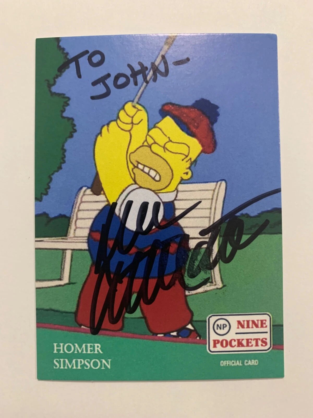 DAN CASTELLANETA HAND SIGNED TRADING CARD+COA       HOMER SIMPSON      TO JOHN