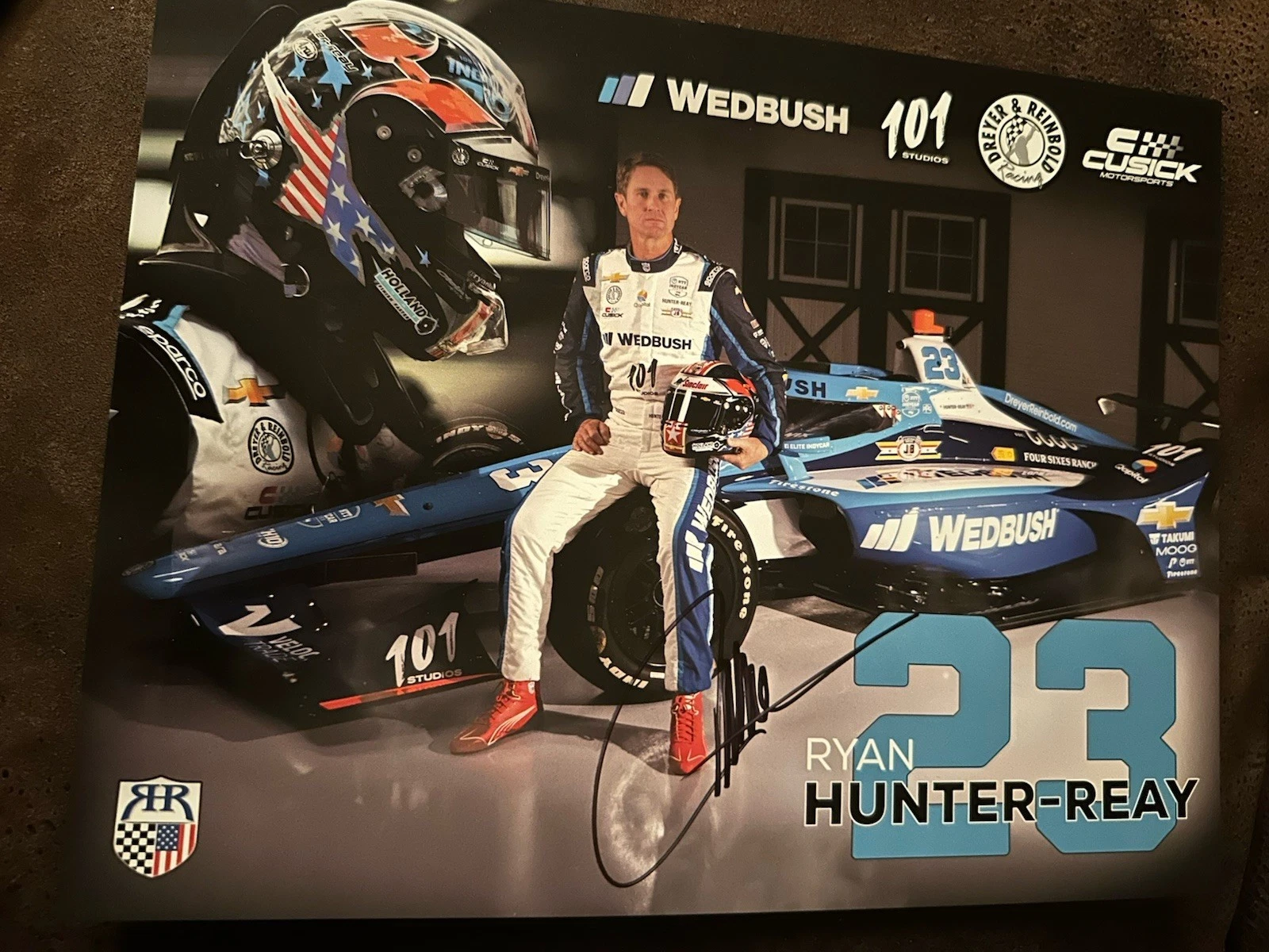 Ryan Hunter Reay 2025 Indy 500 Signed Car Promo Hero Card Indianapolis
