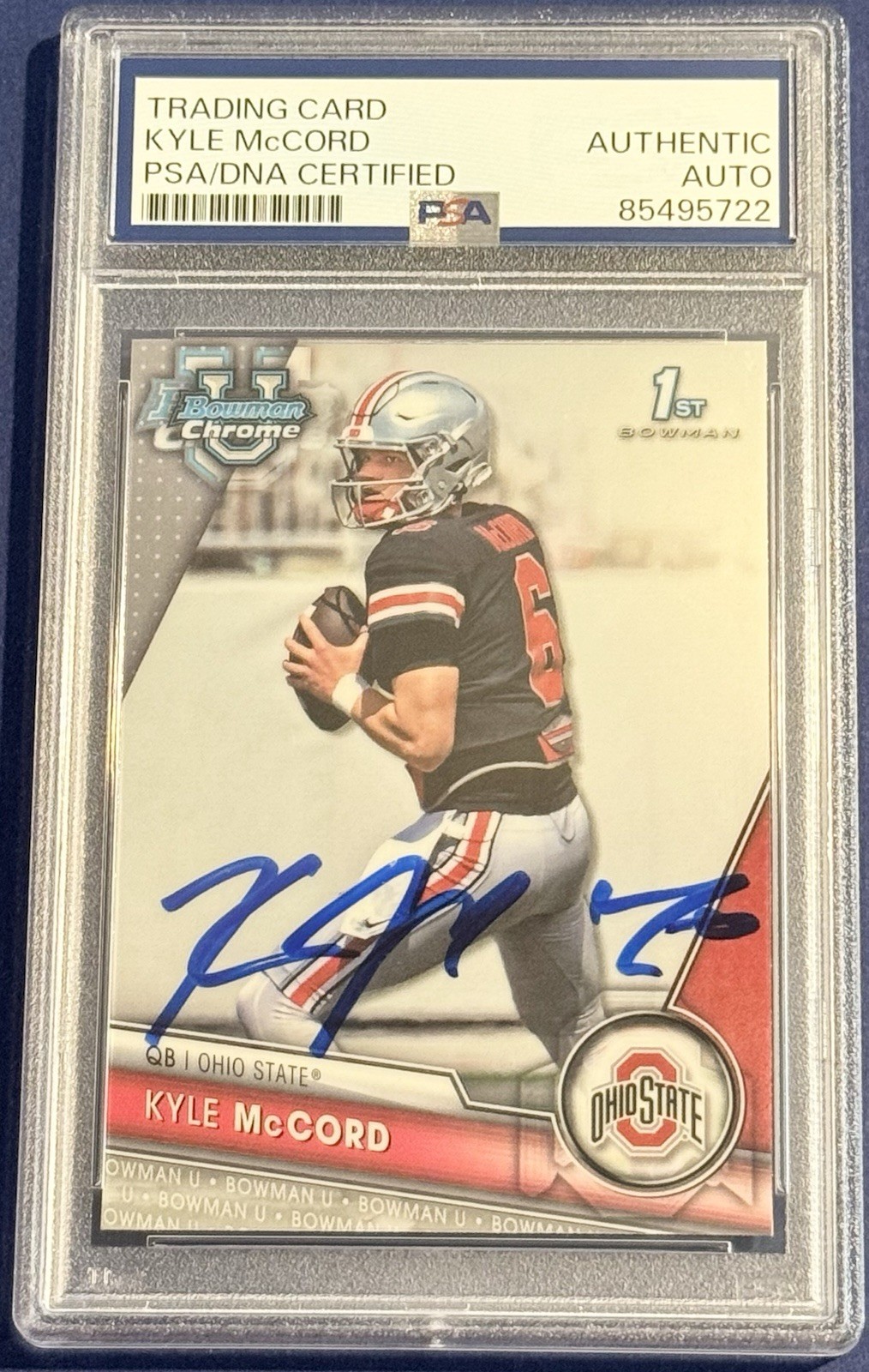 Kyle McCord Signed 2023 Bowman U Chrome Rookie Card PSA/DNA COA Eagles