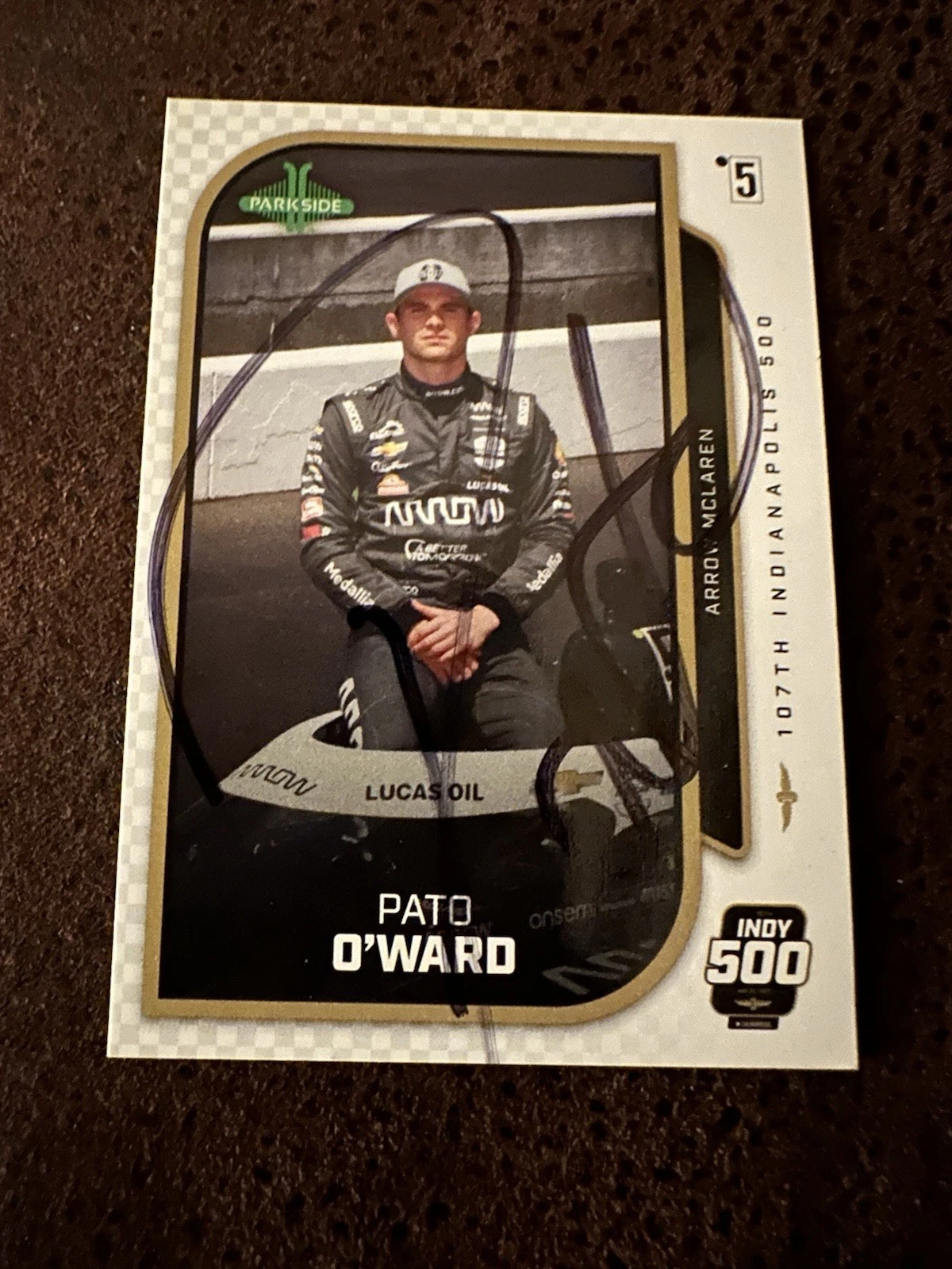 2024 Parkside Indy Car Trading Card 500 Signed Pato O'ward Patricio