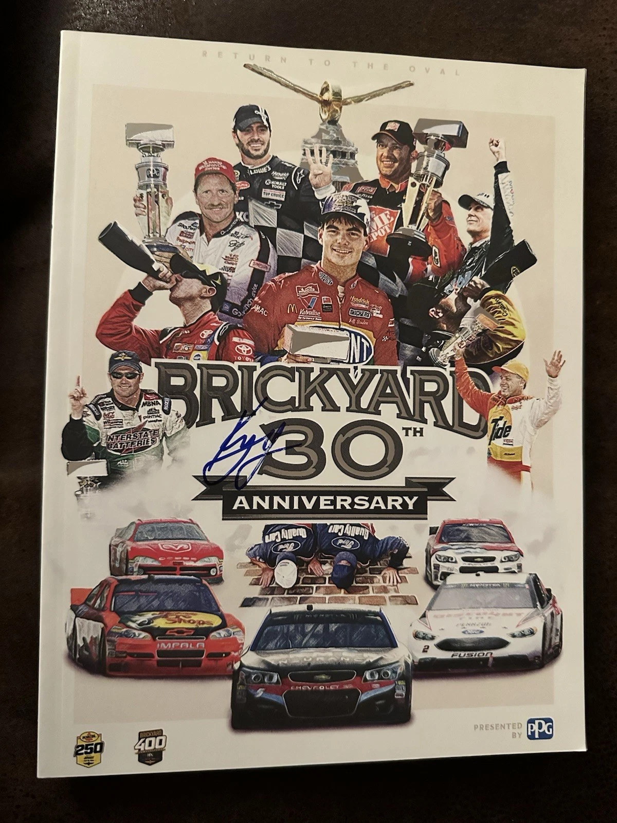2024 Brickyard 400 Program Signed By Winner Kyle Larson Nascar 30th Anniversary