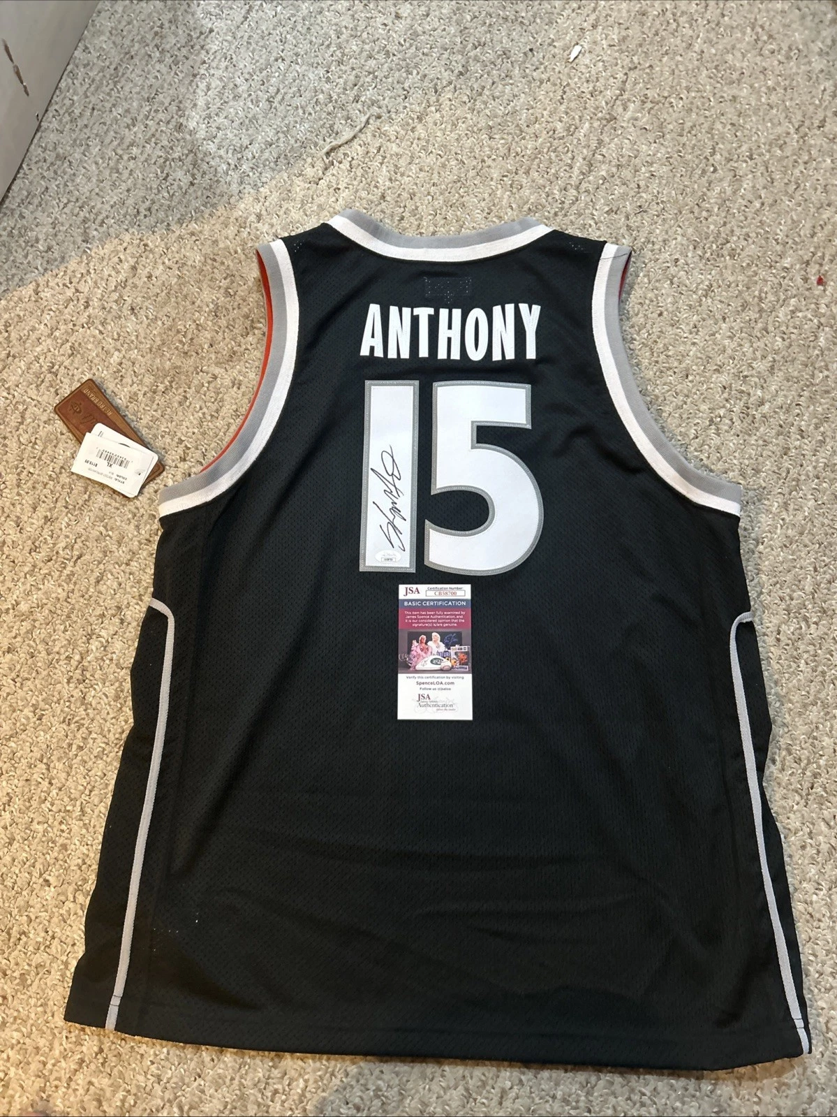 SYRACUSE ORANGE- CARMELO ANTHONY SIGNED AUTOGRAPH AUTHENTIC JERSEY JSA COA HOF