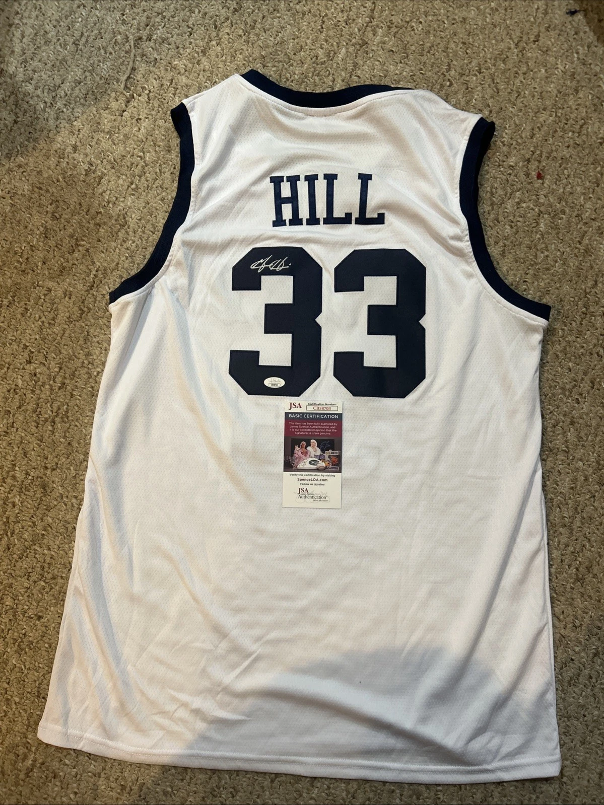 DUKE BLUE DEVILS- GRANT HILL SIGNED AUTOGRAPH JERSEY JSA COA BASKETBALL HOF