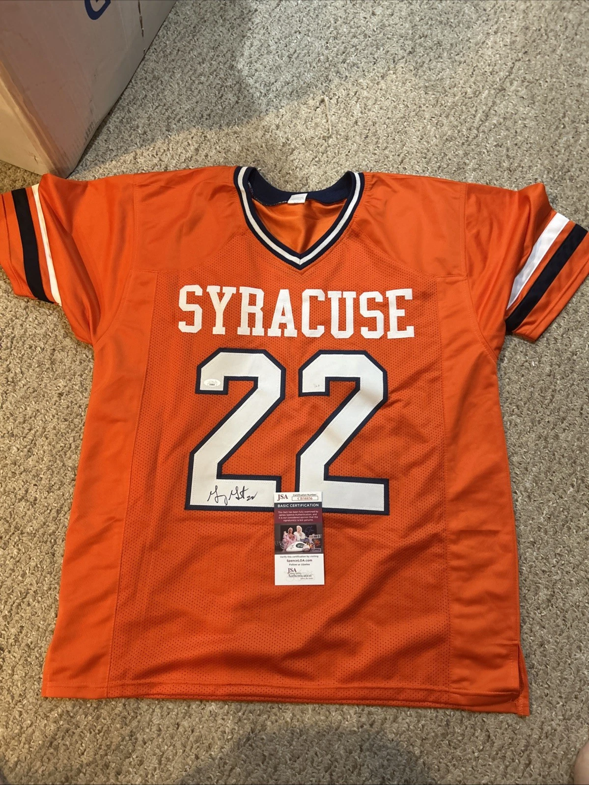 SYRACUSE ORANGE- GARY GAIT SIGNED AUTOGRAPH LACROSSE JERSEY JSA COA CUSE LAX