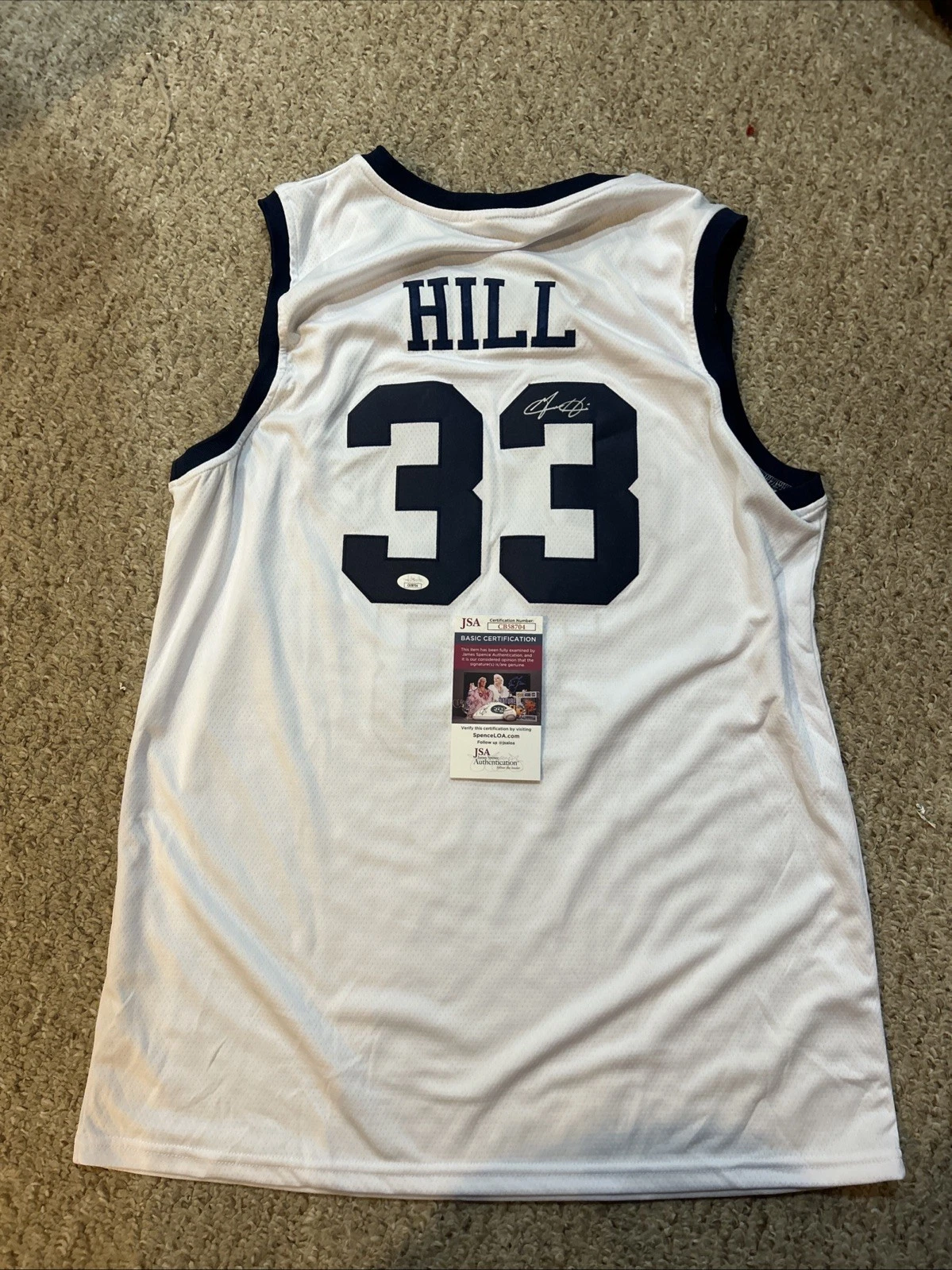 DUKE BLUE DEVILS- GRANT HILL SIGNED AUTOGRAPH JERSEY JSA COA BASKETBALL HOF