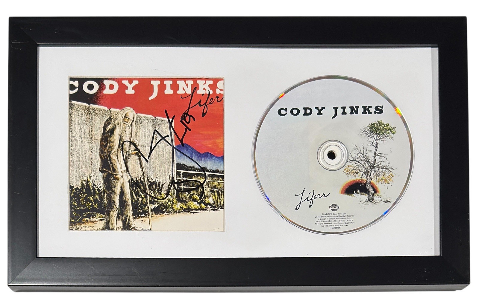 Cody Jinks Signed Autograph Lifers CD Framed Matted Display Country Beckett COA
