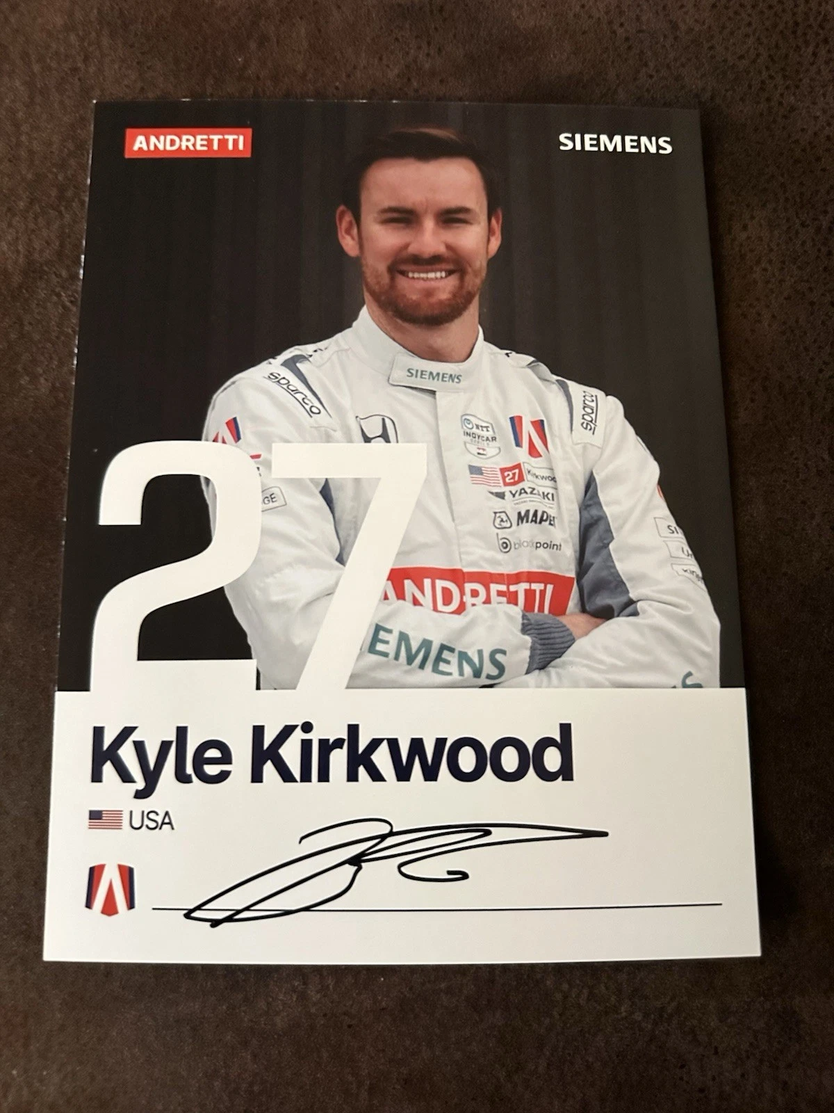 Kyle Kirkwood 2025 Indy 500 Signed Car Promo Hero Card Indianapolis