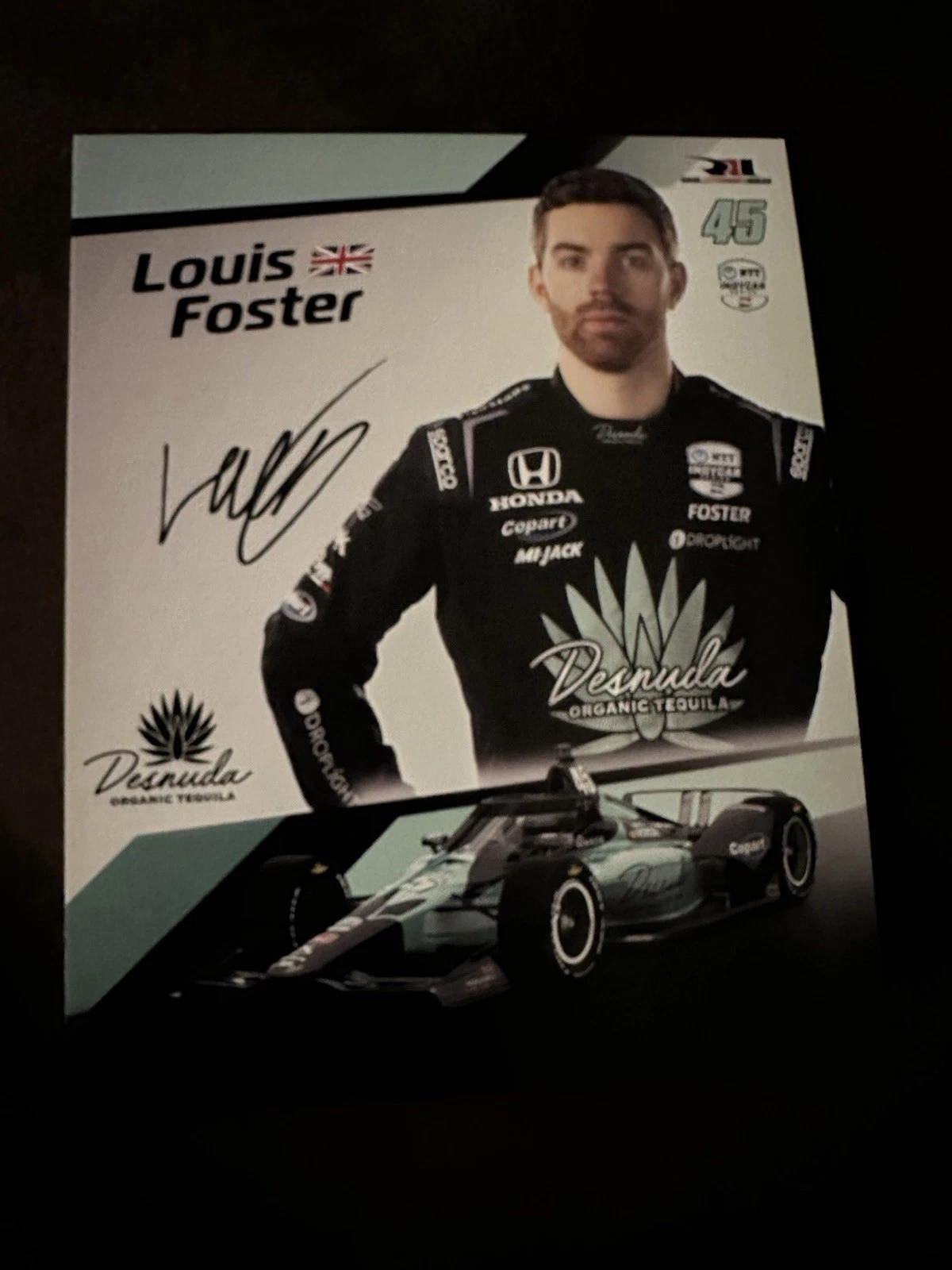 Louis Foster 2025 Indy 500 Signed Car Promo Hero Card Indianapolis Only