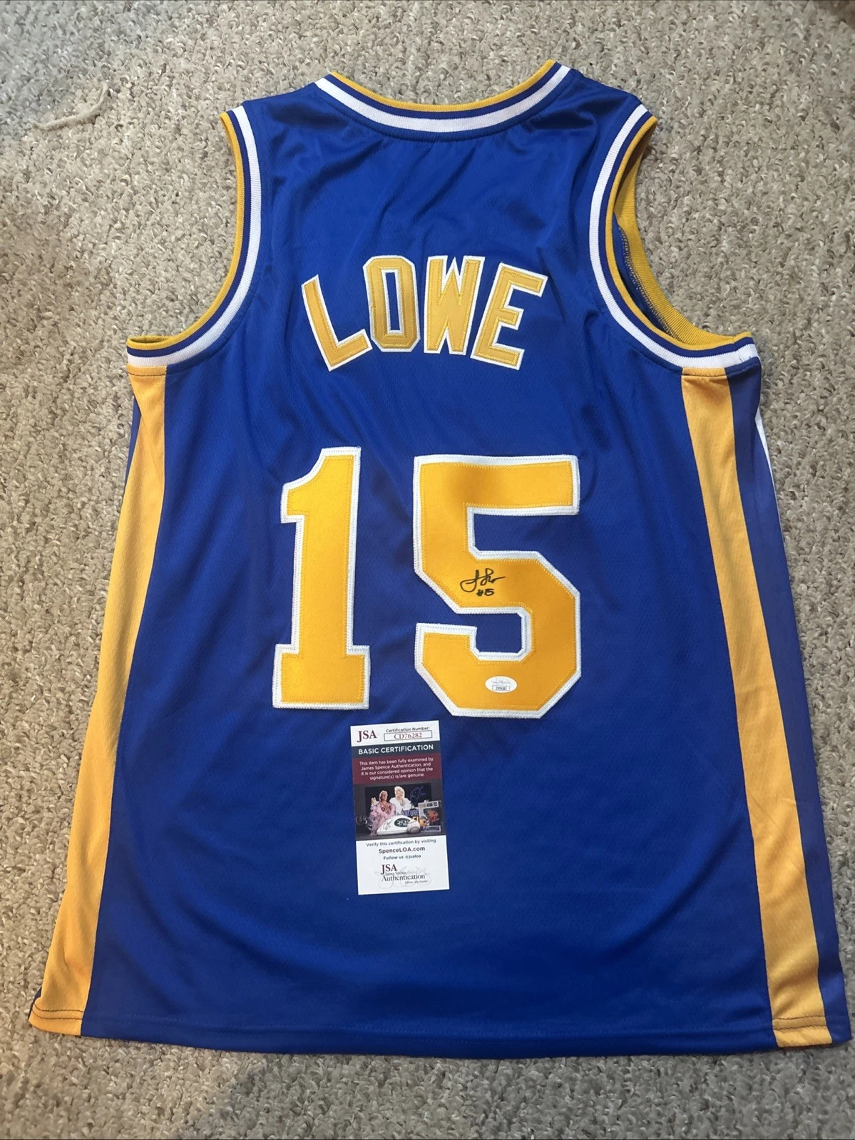 PITTSBURGH PANTHERS- JALAND LOWE SIGNED AUTOGRAPH JERSEY JSA COA BASKETBALL STAR