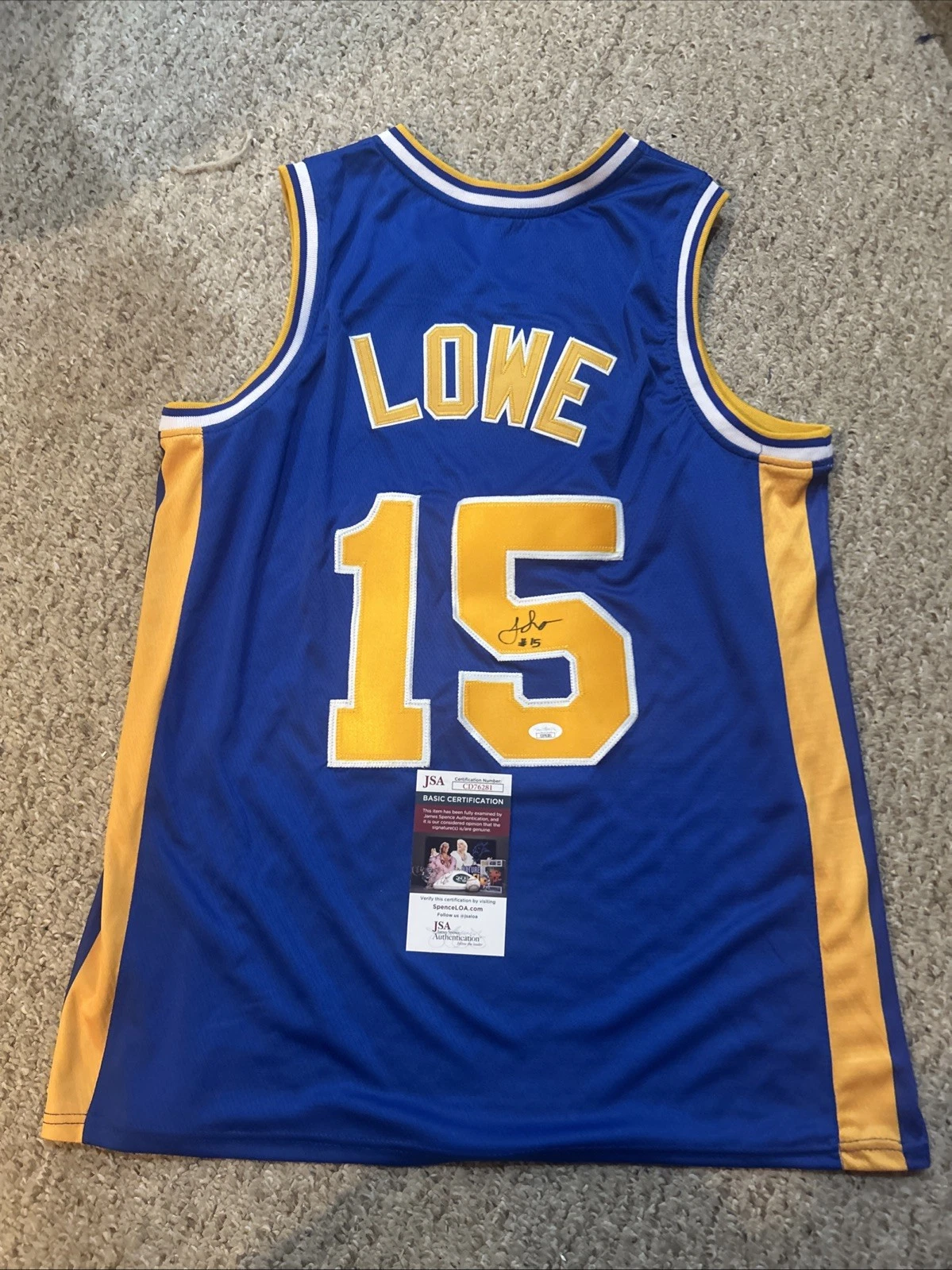 PITTSBURGH PANTHERS- JALAND LOWE SIGNED AUTOGRAPH JERSEY JSA COA BASKETBALL STAR