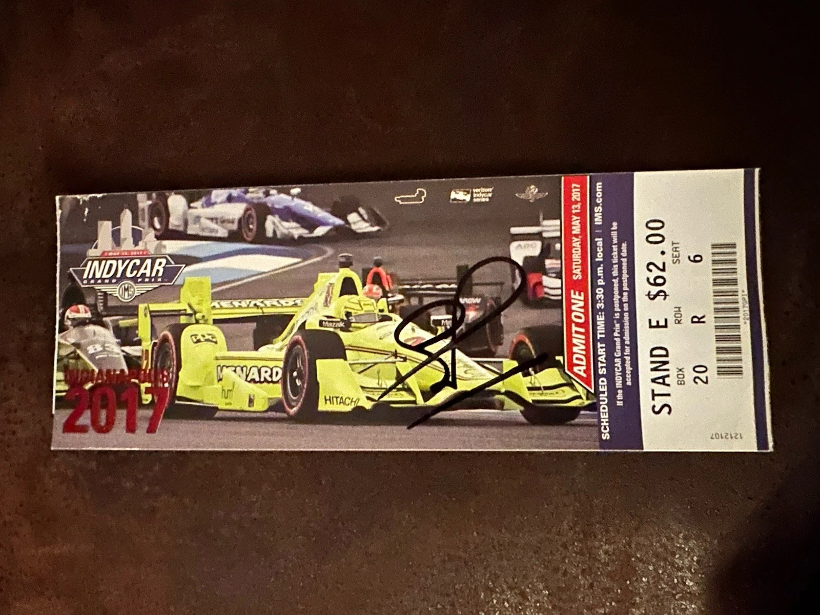 2017 Indy Grand Prix Simon Pagenaud Signed Ticket (2016 GP Winner) Indianapolis