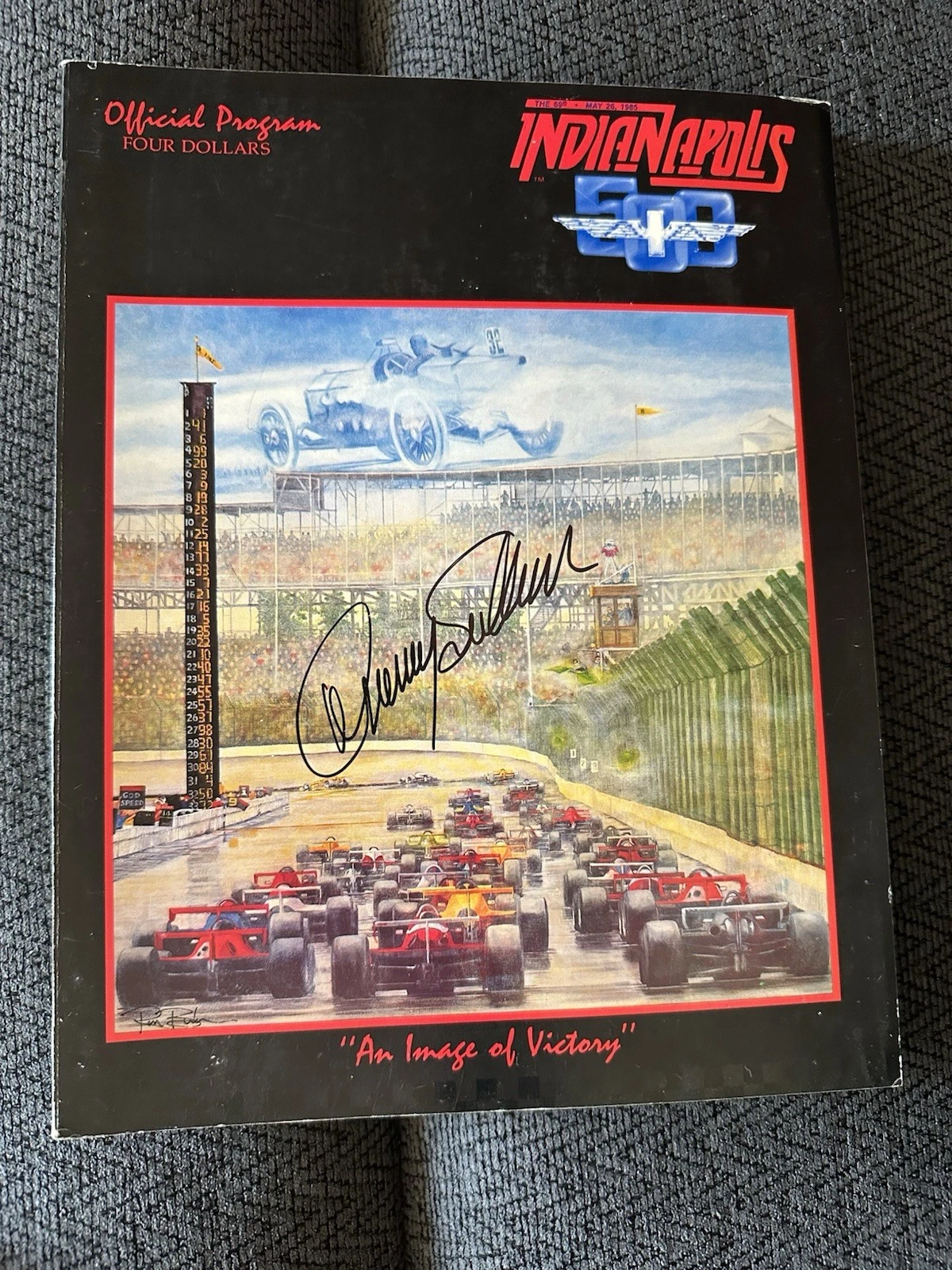 1985 Indy 500 Program Signed By Winner Danny Sullivan Autographed