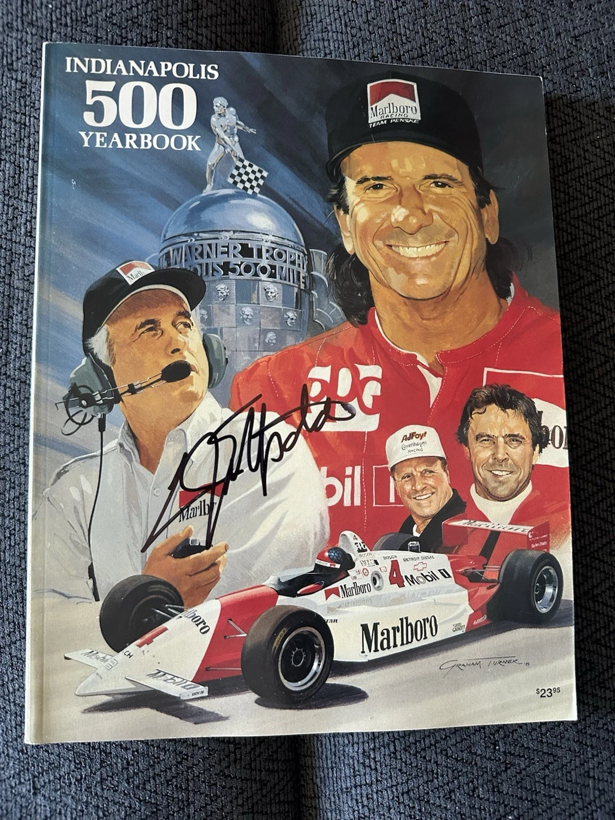 1993 Indy 500 Program Signed By Winner Emerson Fittipaldi Indianapolis Yearbook