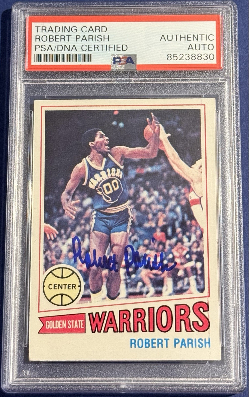 Robert Parish Signed 1977-78 Topps Rookie Card Warriors PSA/DNA Slabbed
