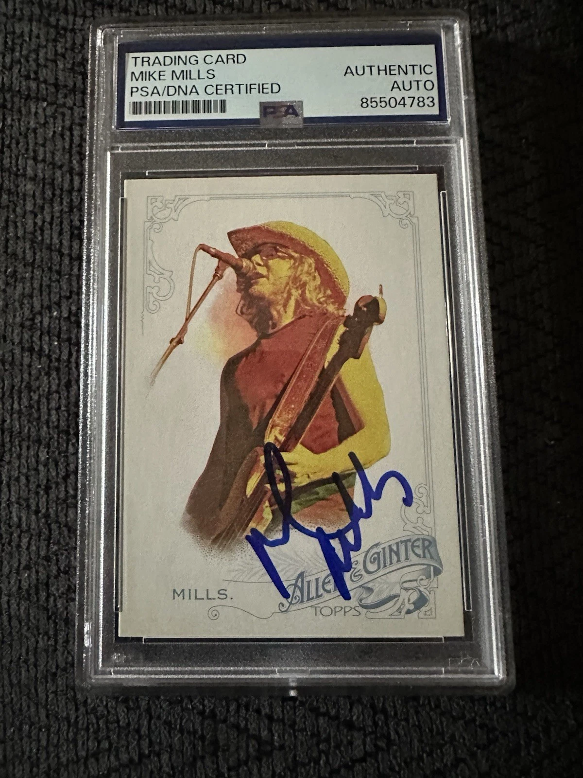 Mike Mills Signed 2015 Allen & Ginter #37 Card PSA /DNA Slab COA Autographed REM