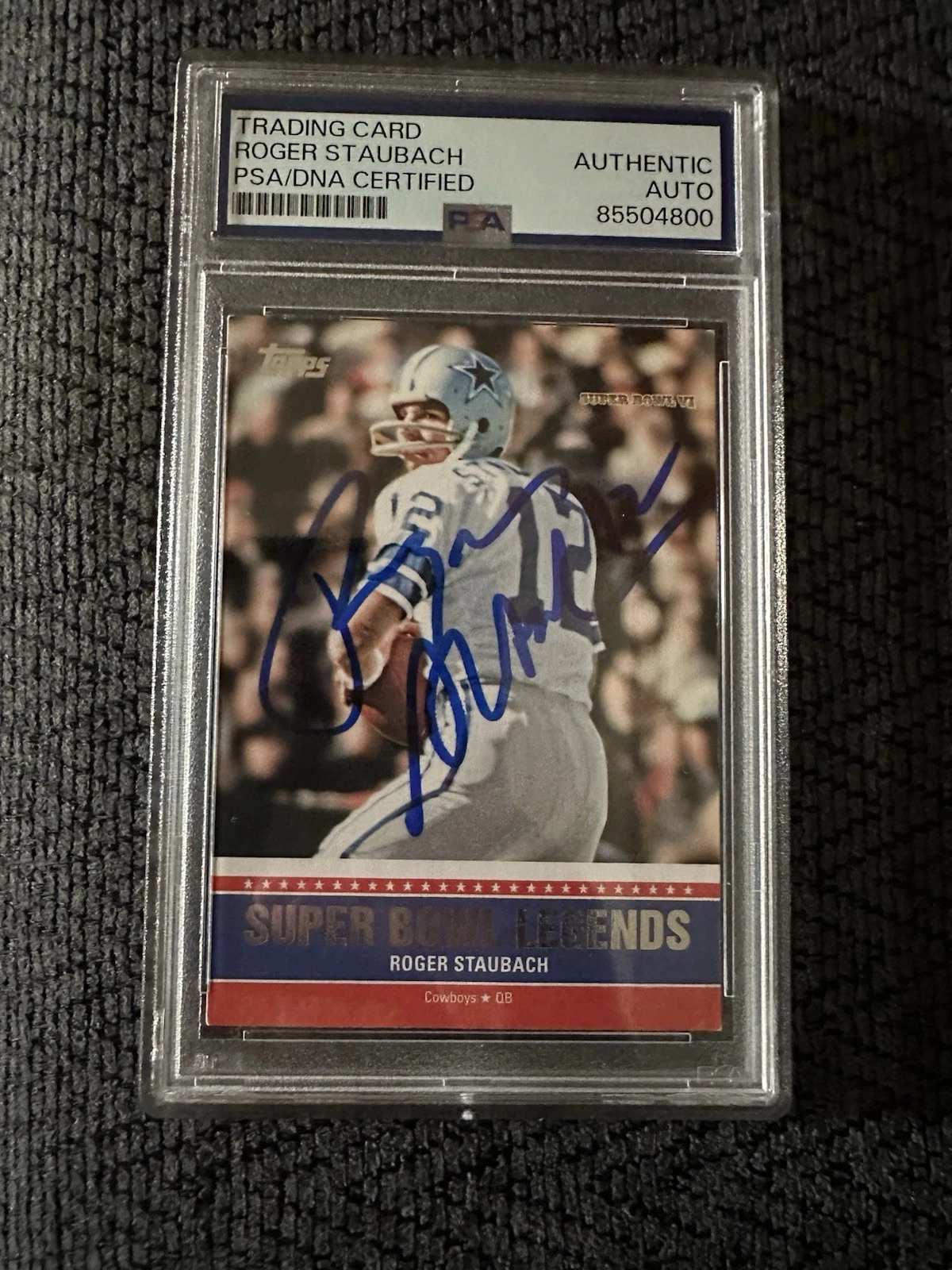 Roger Staubach Signed 2011 Topps SB Legends #SBL-VI Trading Card PSA /DNA COA