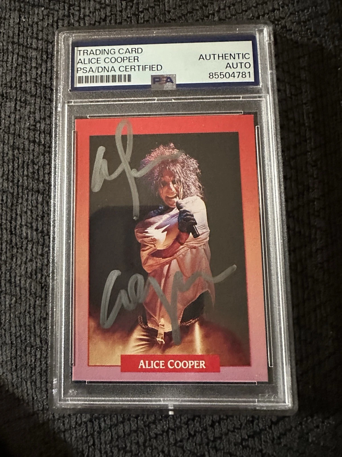 Alice Cooper Signed 1991 Rock Cards #165 Trading Card PSA /DNA Slab COA Rookie