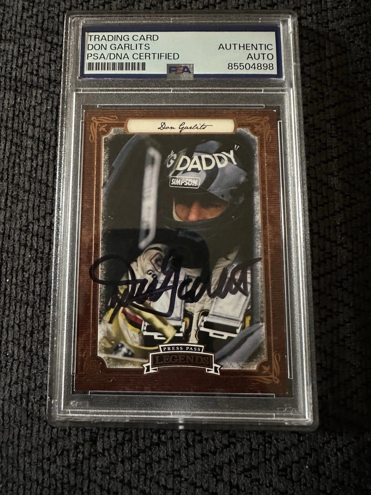 Don Garlits Signed 2012 Press Pass Legends Card #15 PSA /DNA Slab COA Big Daddy