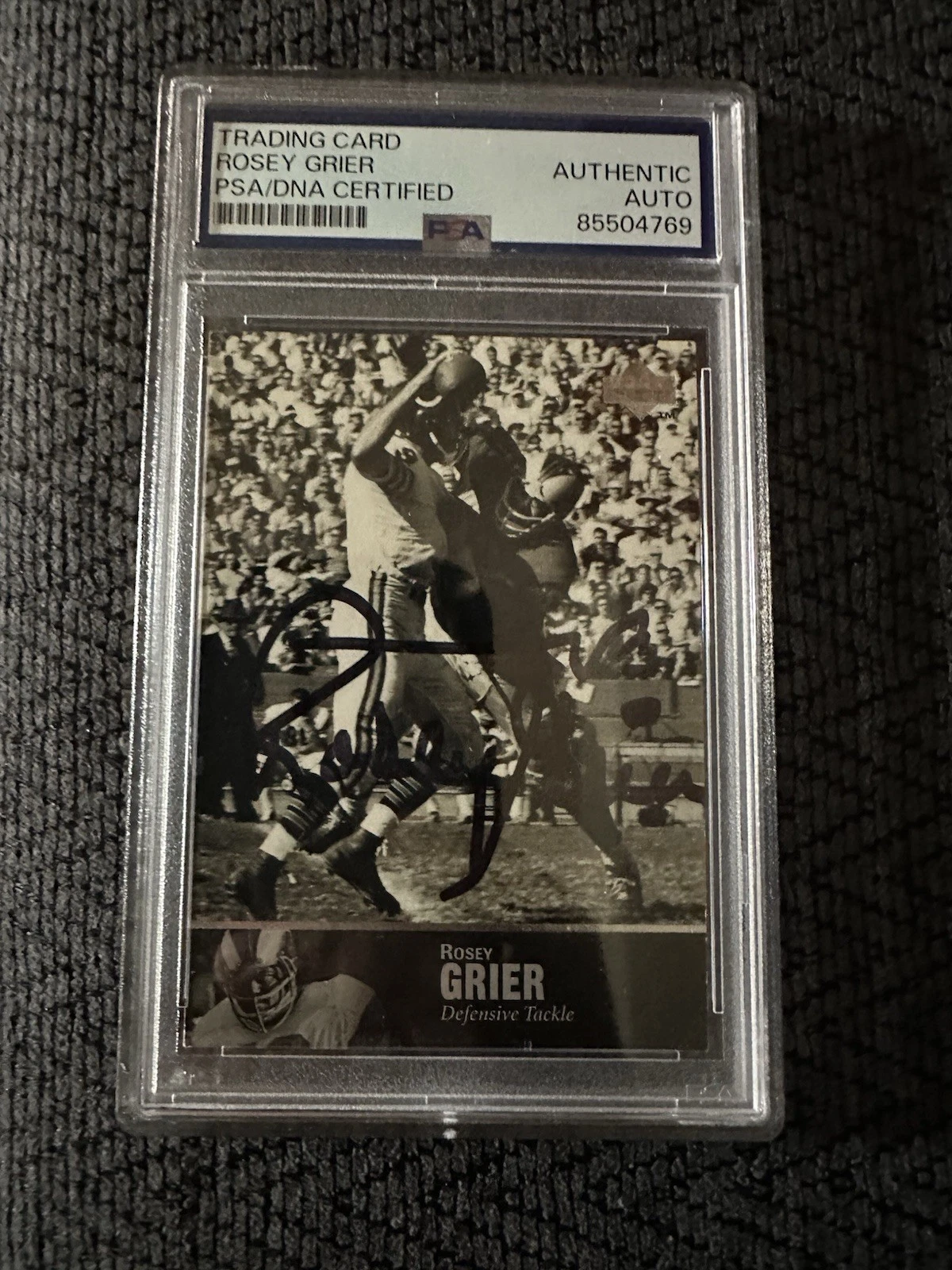 Rosey Grier Signed 1997 UD Legends Card #109 PSA /DNA Slab COA