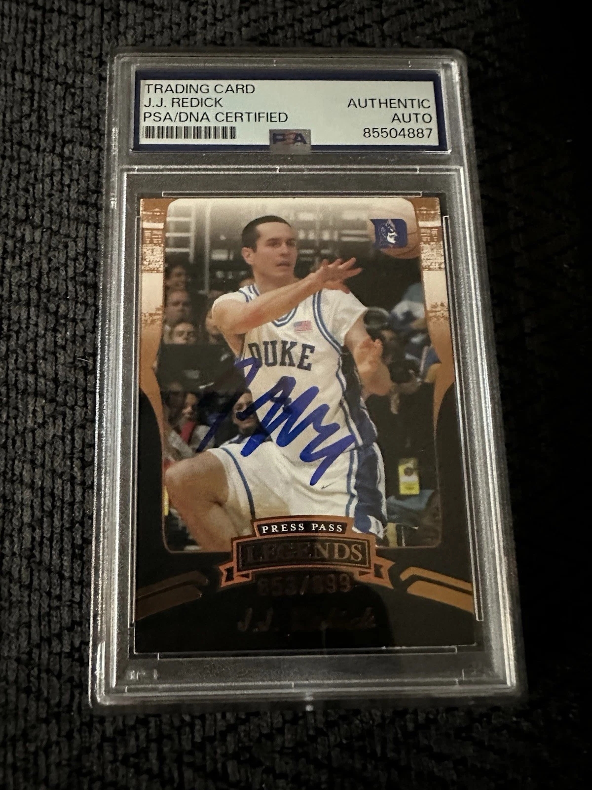 JJ Redick Signed 2006 Press Pass Legends Gold #B2 Card PSA /DNA Slab COA RC