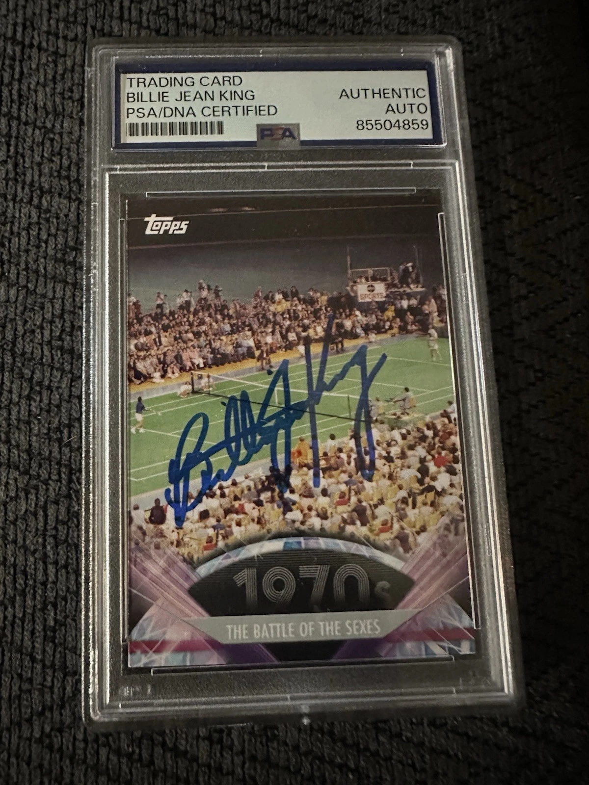 Billie Jean King Signed 2011 Topps American Pie #115 Card PSA /DNA Slab COA