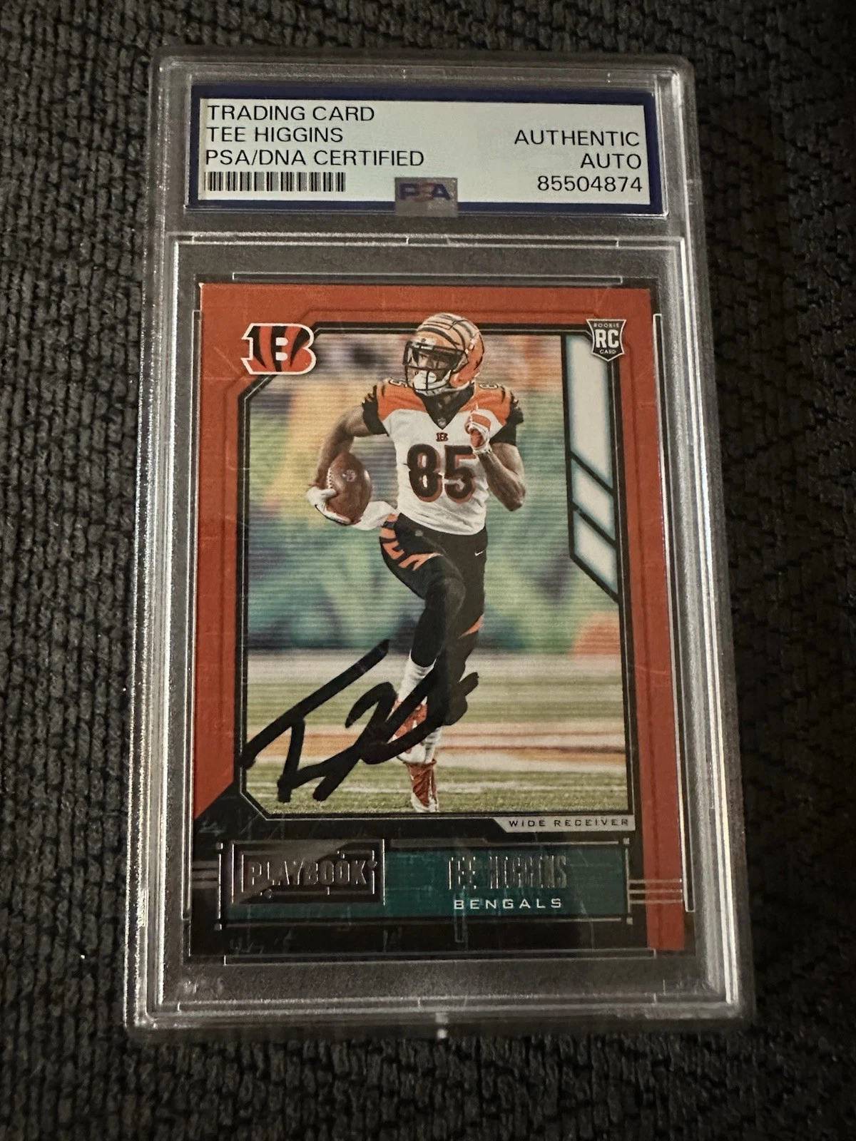 Tee Higgins Signed 2020 Pamini Playbook Card #110 PSA /DNA Slab COA Rookie RC