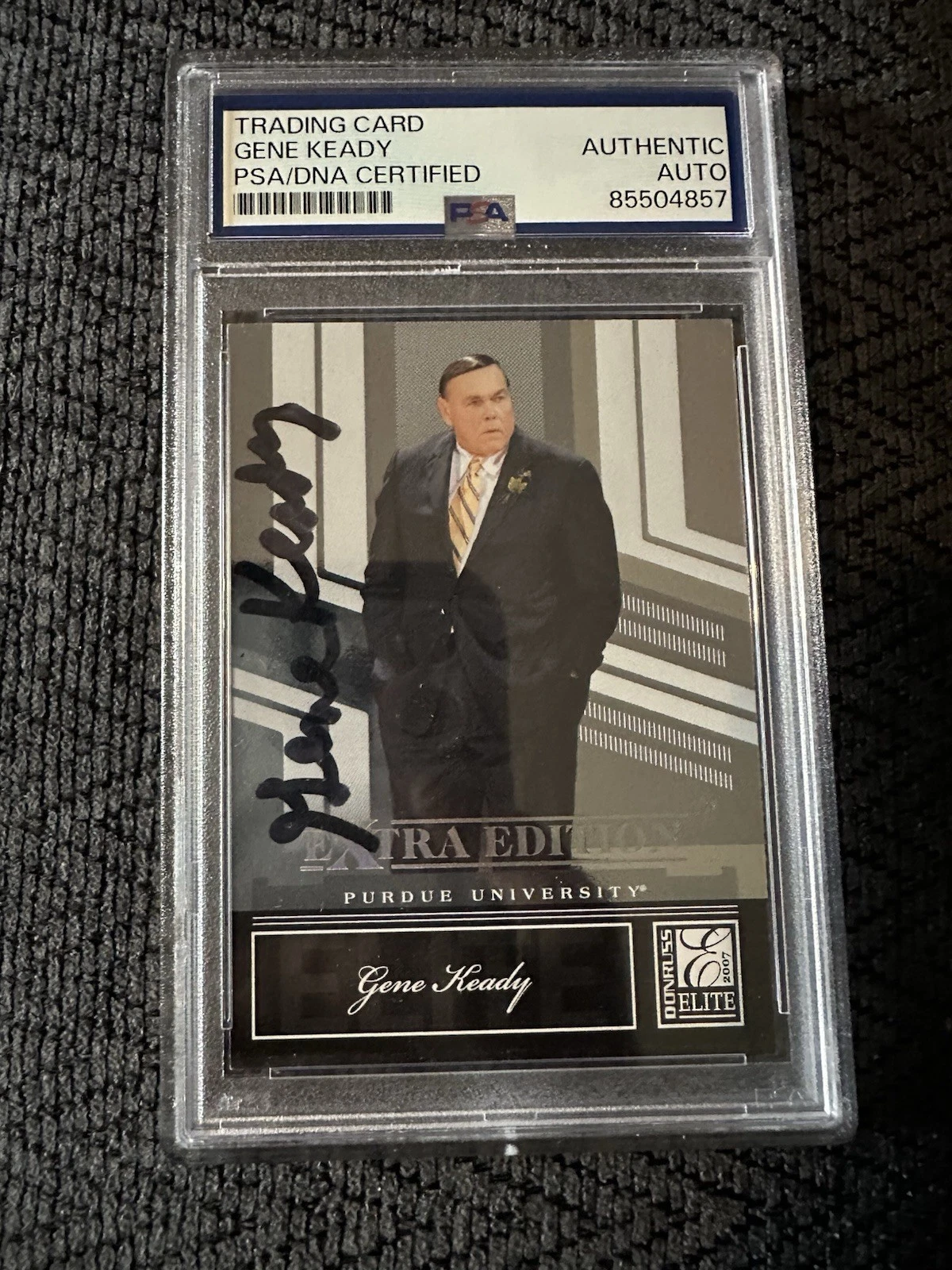 Gene Keady Signed 2007 Donruss Elite Card #71 PSA /DNA Slab COA Autographed