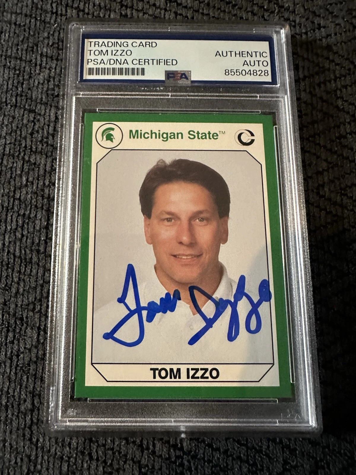 Tom Izzo Signed 1990 MSU Collegiate Collection #18 Card PSA /DNA RC Rookie