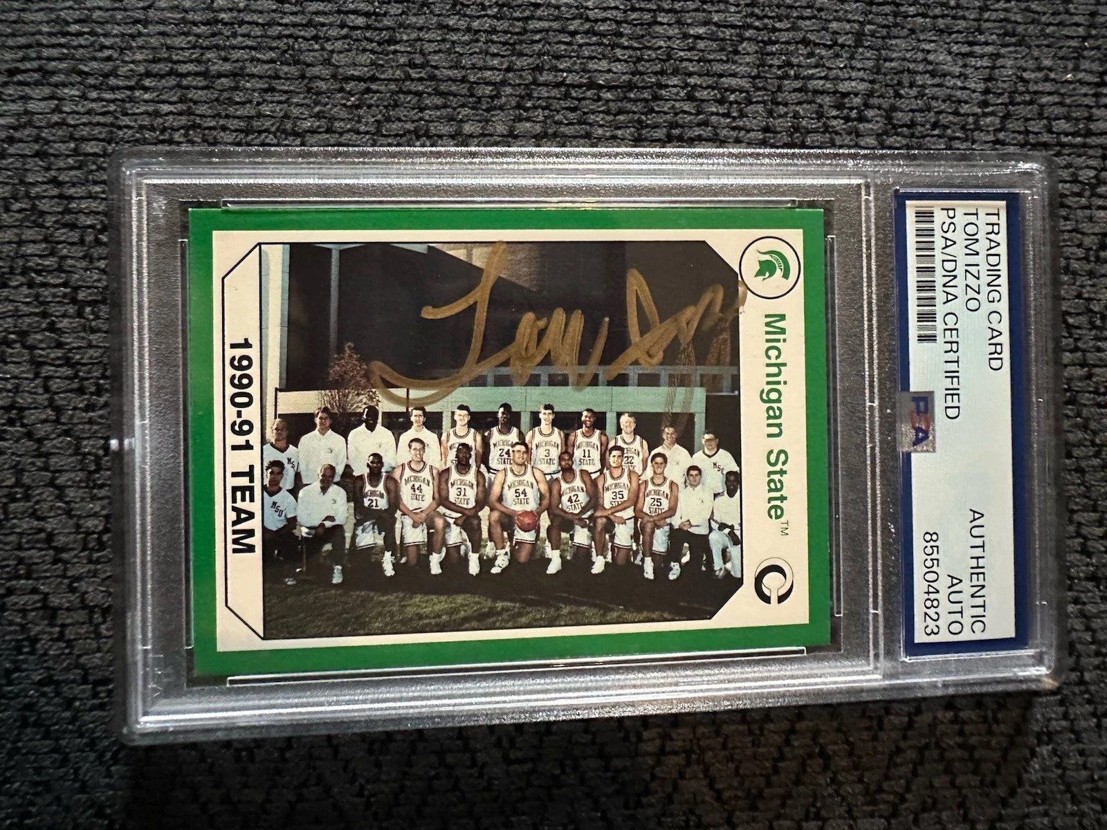 Tom Izzo Signed 1990 MSU Collegiate Collection #20 Card PSA /DNA RC Rookie