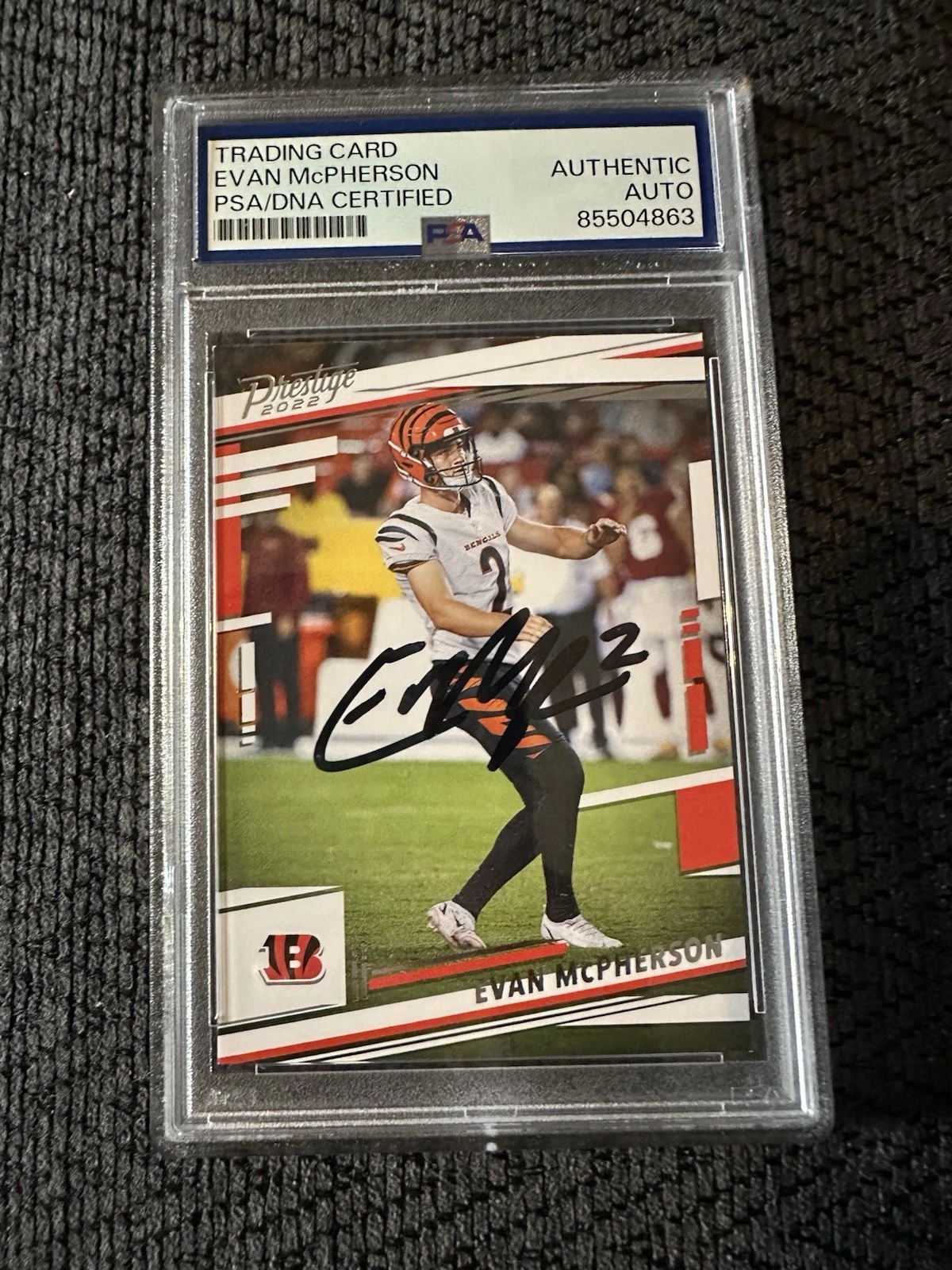 Evan McPherson Signed 2022 Panini Prestige #65 Card PSA /DNA Slab COA