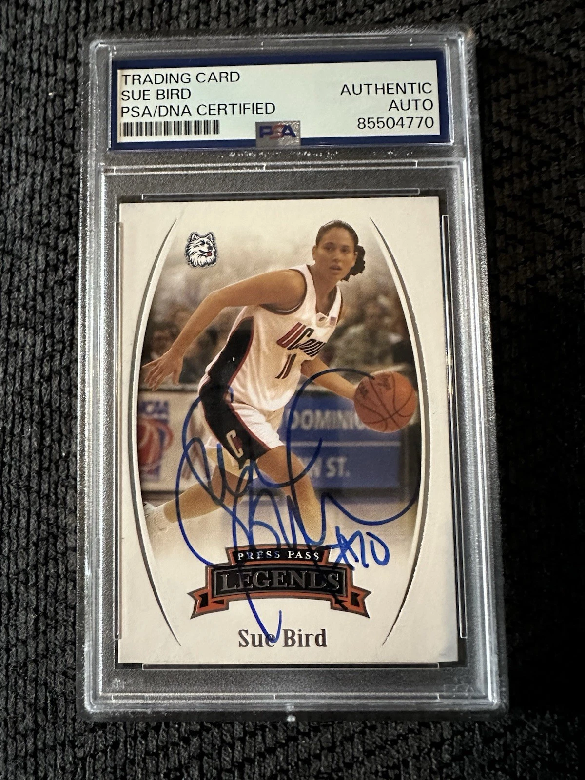 Sue Bird Signed 2007 Press Pass Legends #23 Card PSA /DNA Slab COA UCONN