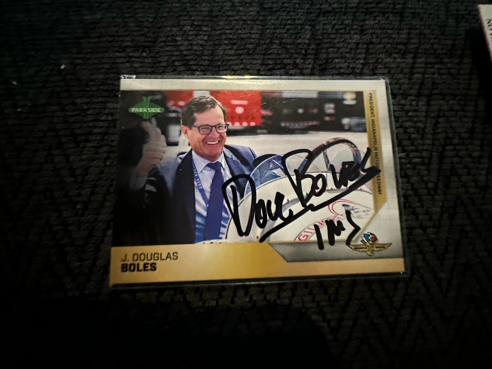 2025 Parkside Indy Car Trading Promo Card 500 Signed Doug Boles IMS President