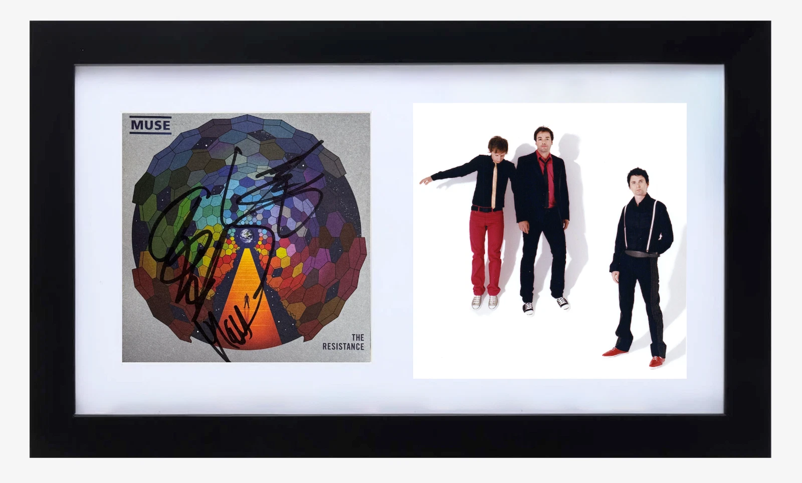 Muse Full Band Signed Autograph The Resistance CD Cover Framed Matt Bellamy BAS