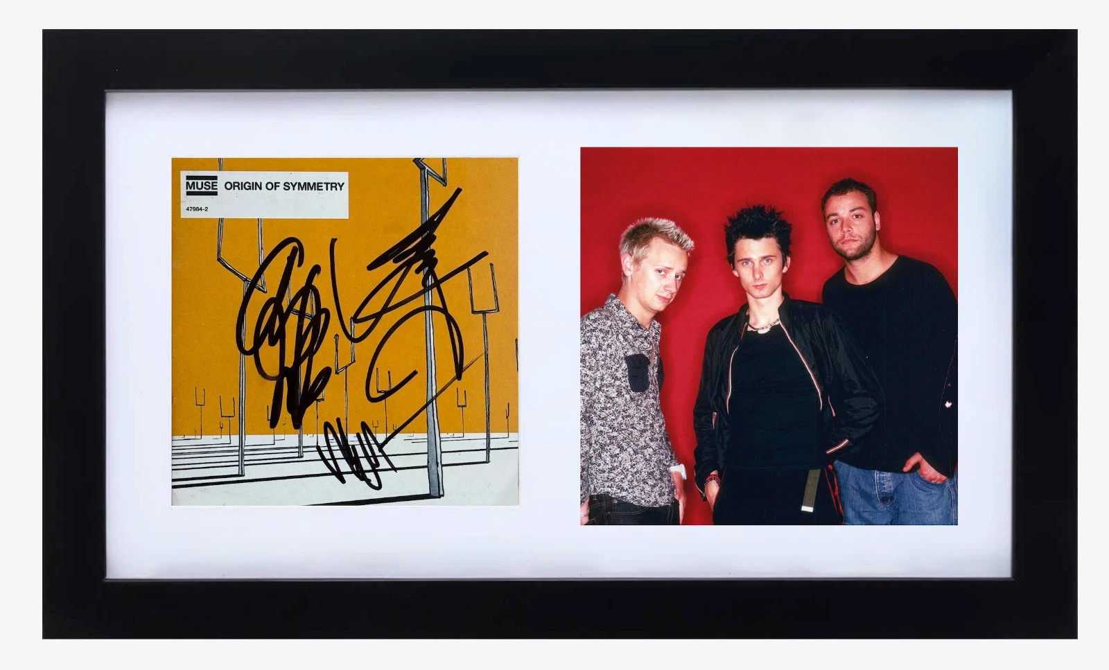 MUSE Signed Autograph Origin of Symmetry Framed CD Cover Full Band Beckett COA