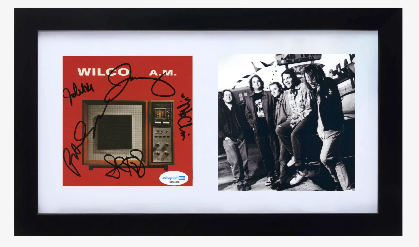 Wilco Signed Autograph A.M. CD Cover Framed Jeff Tweedy Full Band x5 ACOA COA