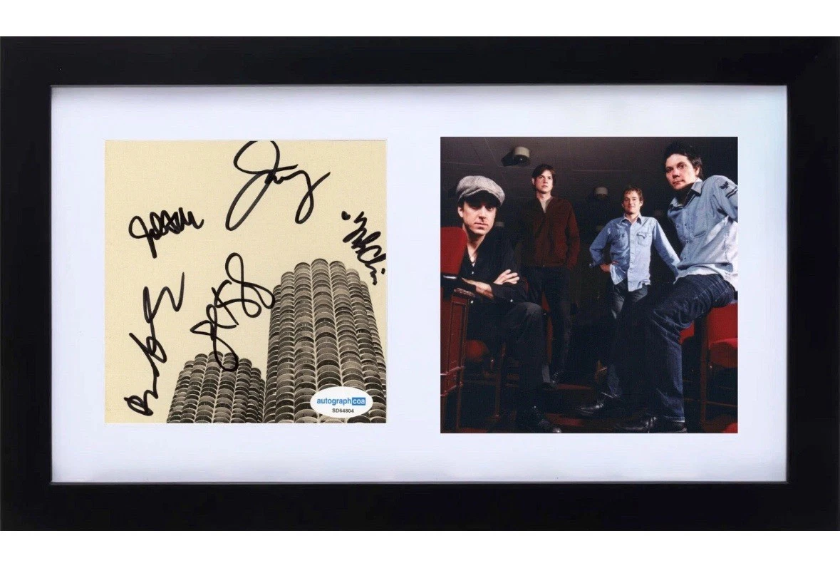Wilco Signed Autograph Yankee Hotel Foxtrot Framed CD Cover Full Band x5 ACOA