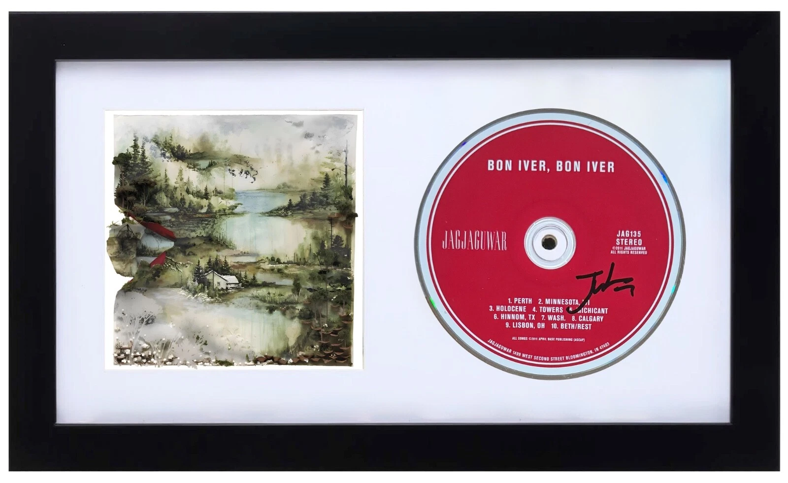 Justin Vernon Bon Iver Bon Iver Signed Autograph CD Framed Display Beckett COA