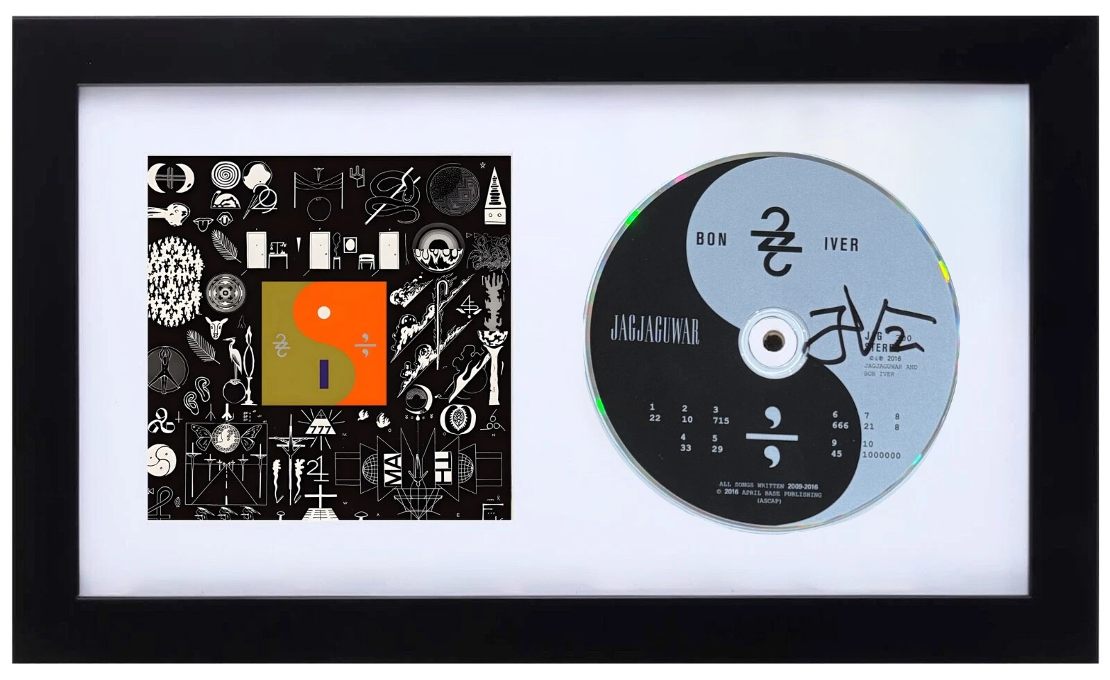 Bon Iver Signed Autograph 22, A Million CD Framed Display Justin Vernon BAS COA