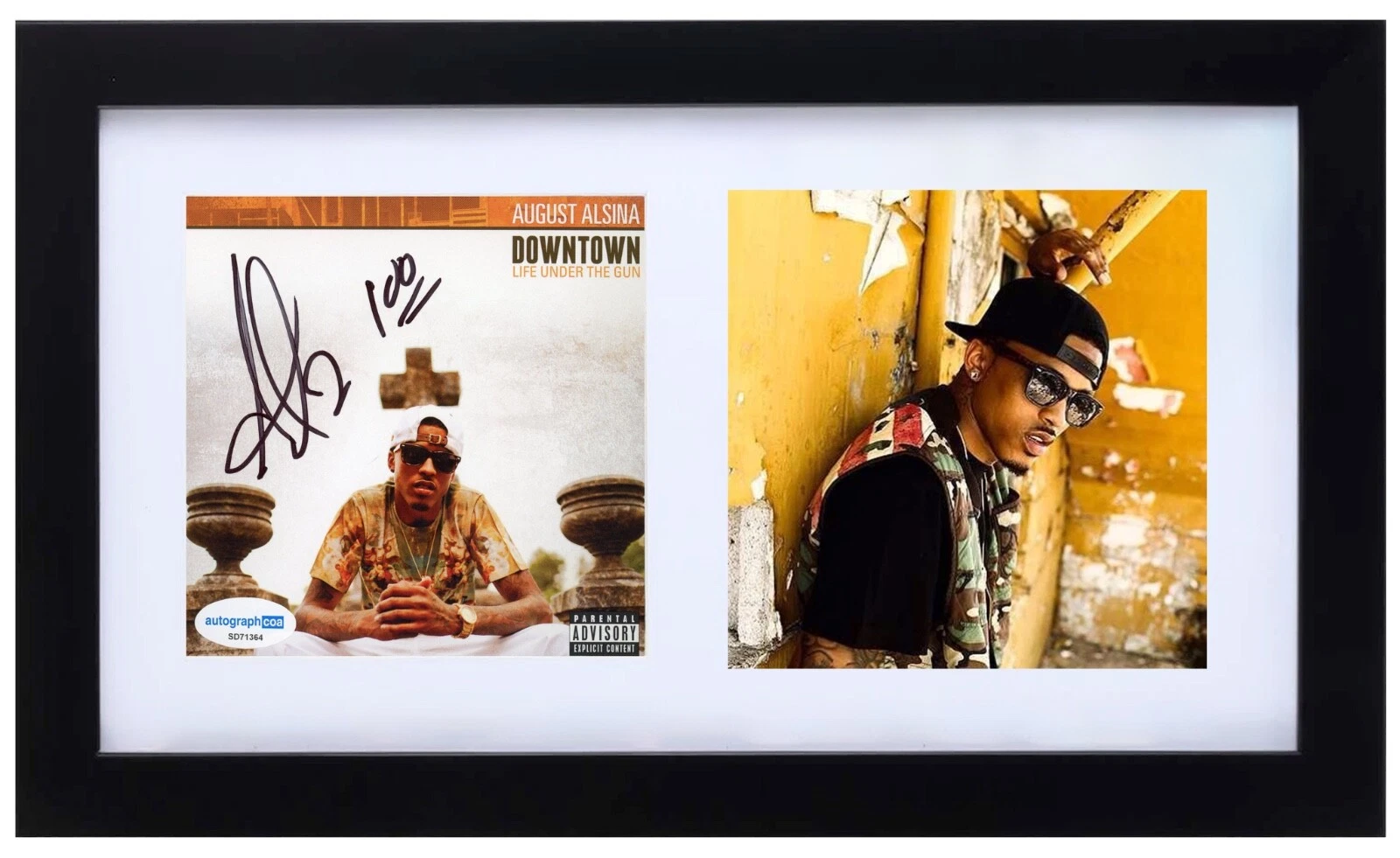 August Alsina Signed Autograph Life Under The Gun CD Cover Framed Rapper ACOA