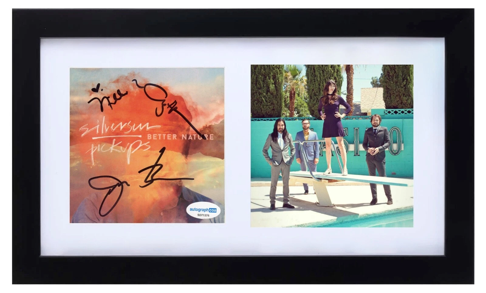 Silversun Pickups Signed Autograph Better Nature CD Cover Framed Full Band ACOA