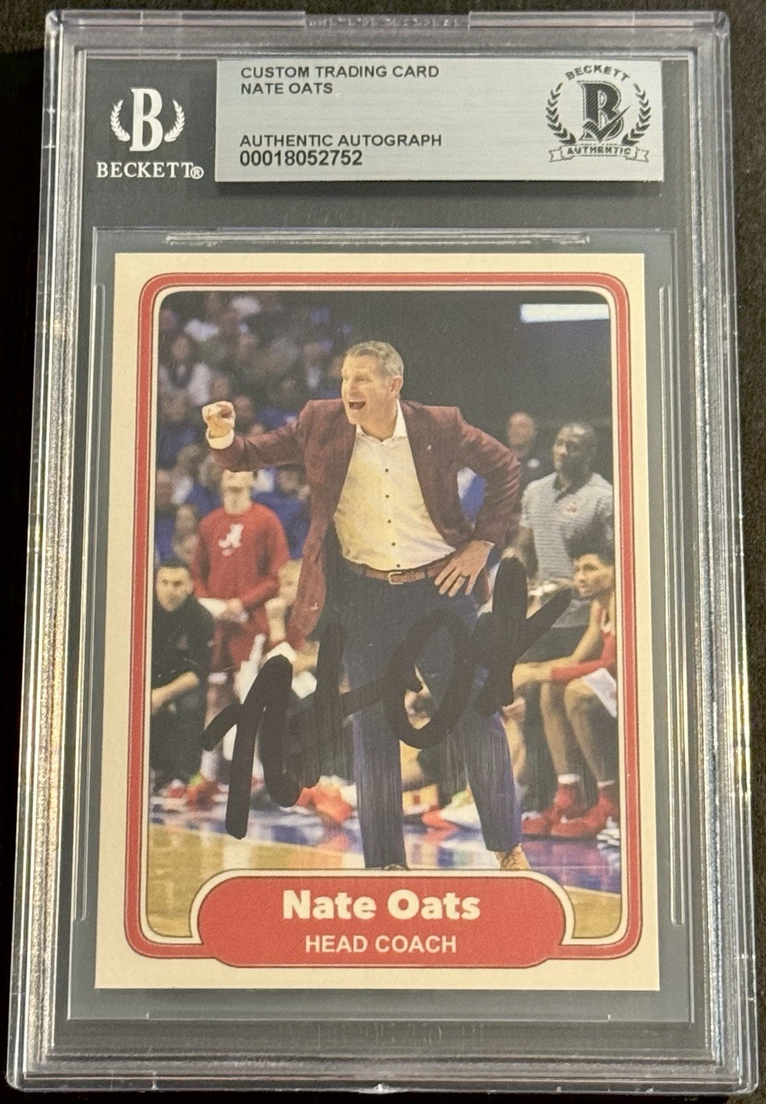 Nate Oats Signed Autograph Alabama Crimson Tide Custom Card BAS Beckett Slabbed