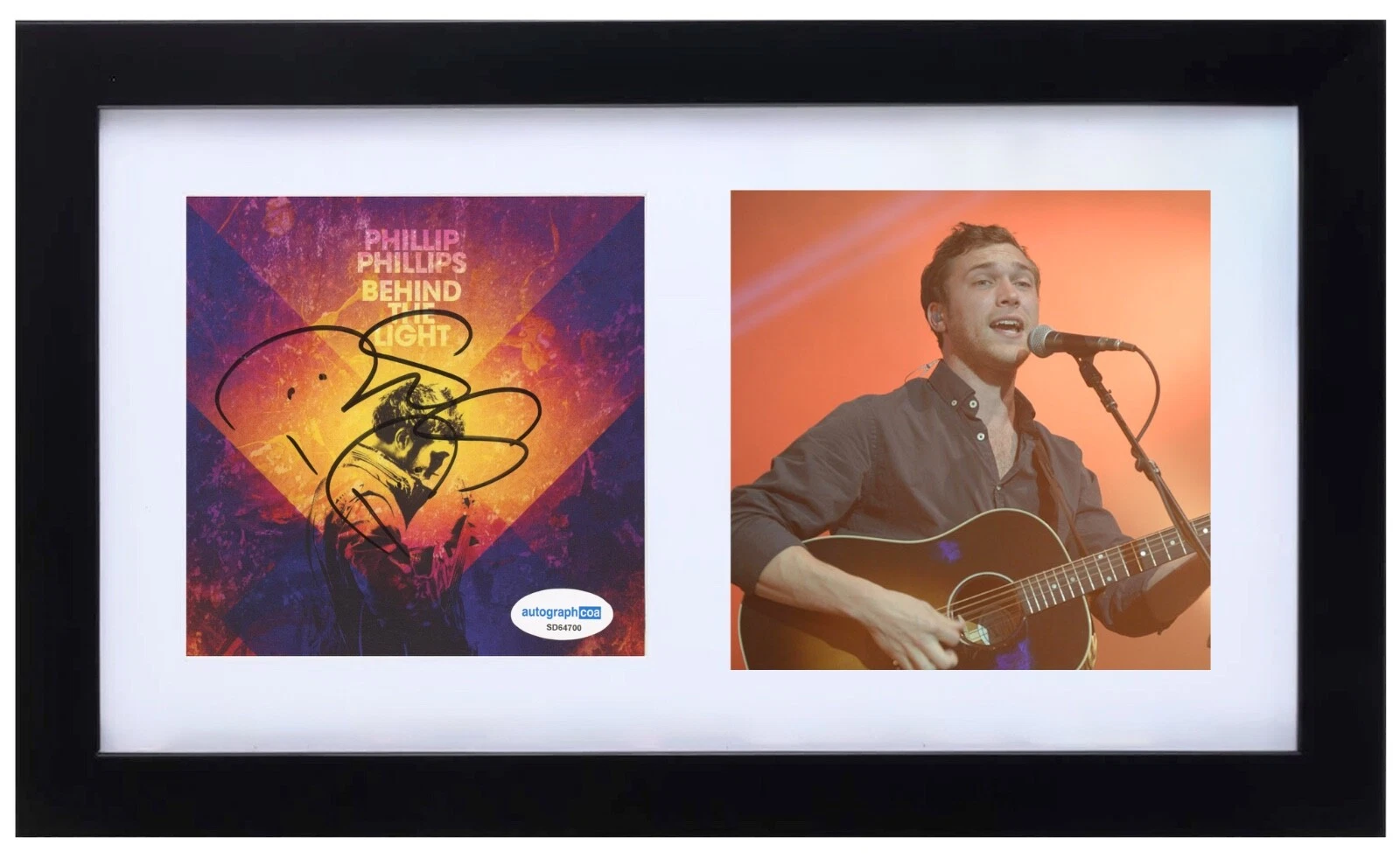 Phillip Phillips Signed Autograph Behind The Light Framed CD Cover Singer ACOA