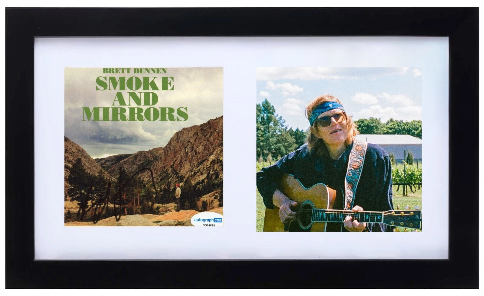 Brett Dennen Signed Autograph Smoke and Mirrors CD Cover Framed Display ACOA COA