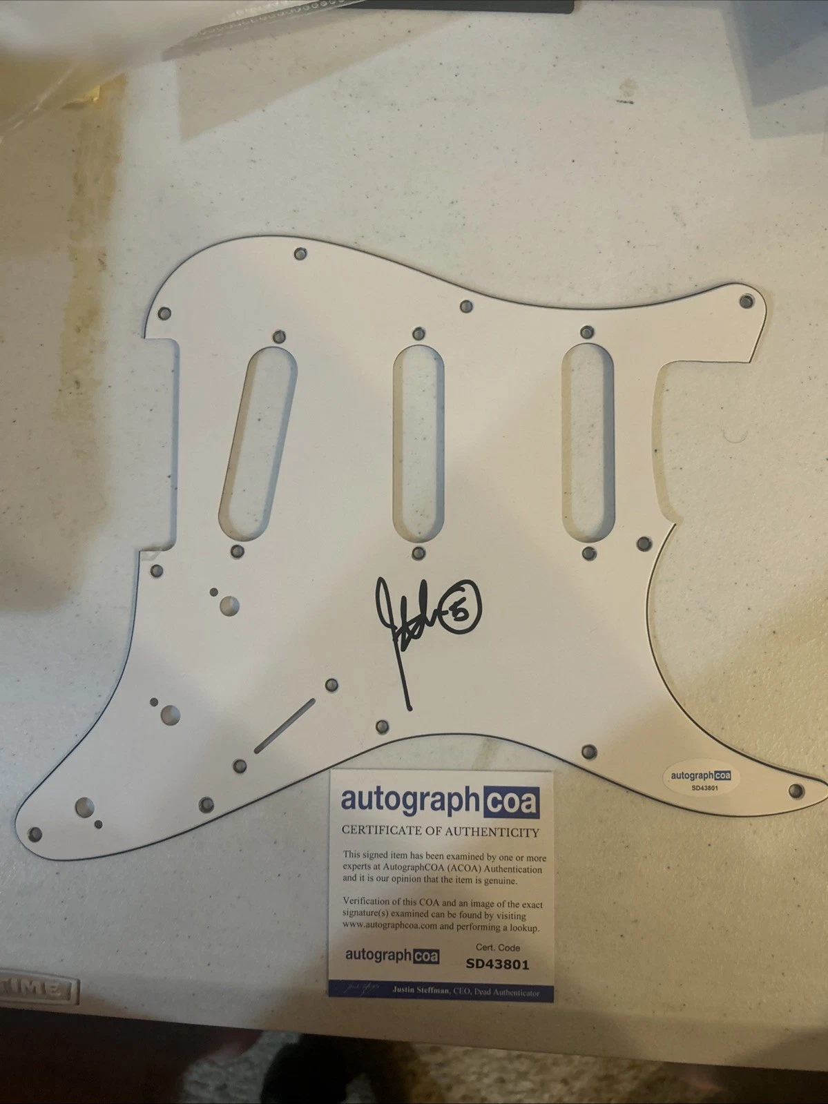 JOHN 5 SIGNED AUTOGRAPH STRAT GUITAR PICKGUARD ACOA MOTLEY CRUE MANSON
