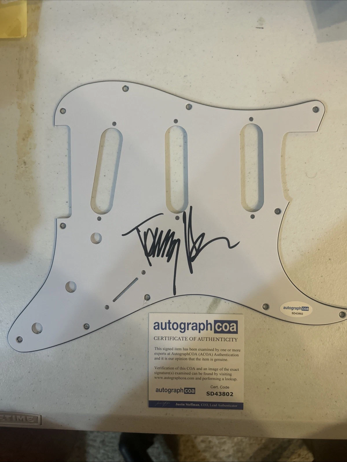 TOMMY HENRIKSEN SIGNED AUTOGRAPH STRAT GUITAR PICKGUARD ACOA HOLLYWOOD VAMPIRES